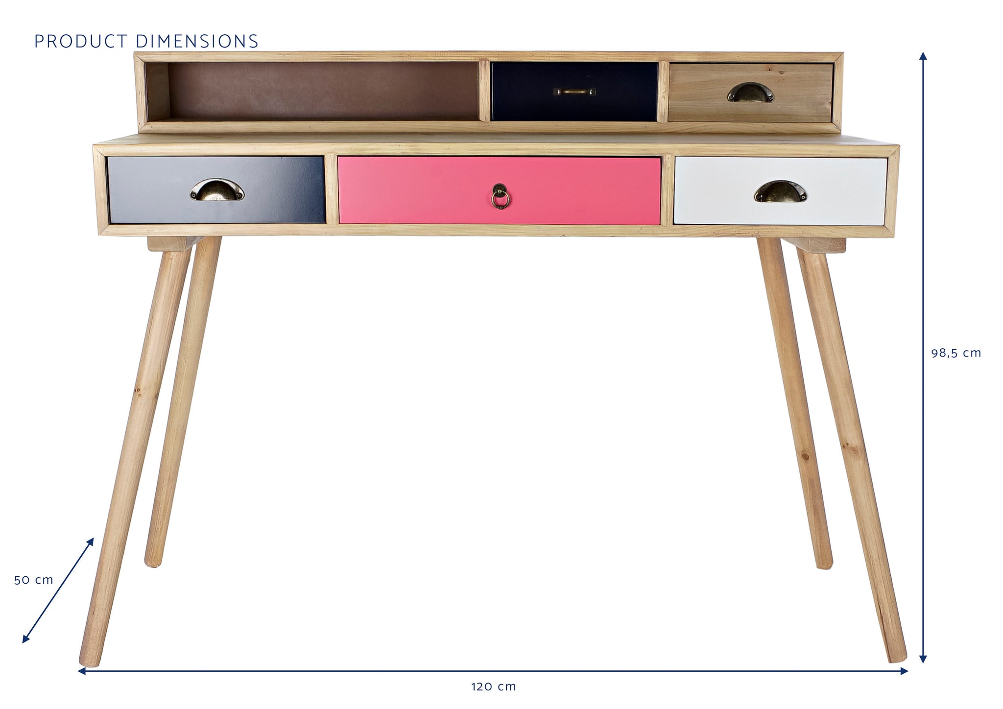 Escritorio Mdf Madera 120X50X98,5 Natural