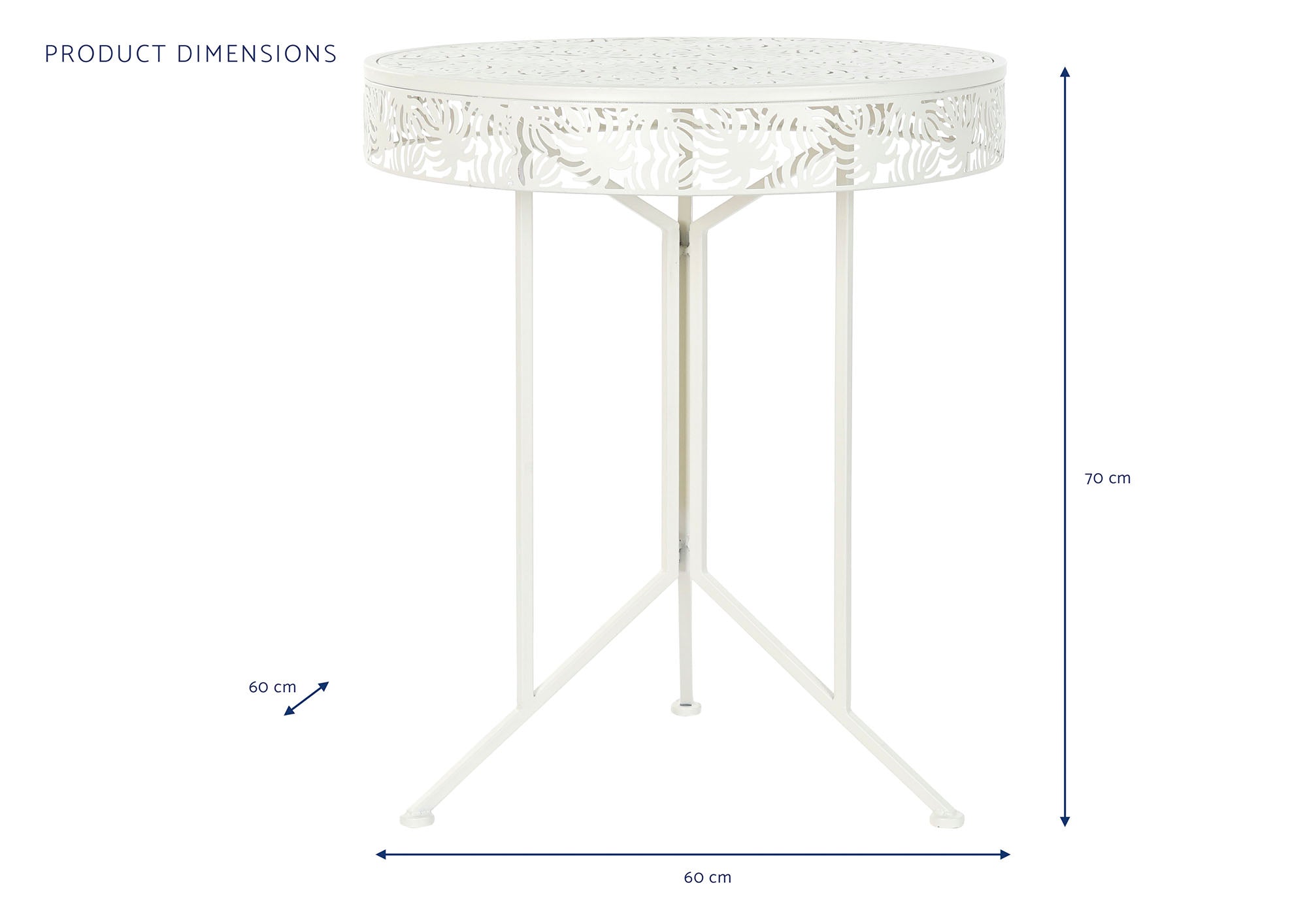 Mesa Metal 60X60X70 Hoja Blanco