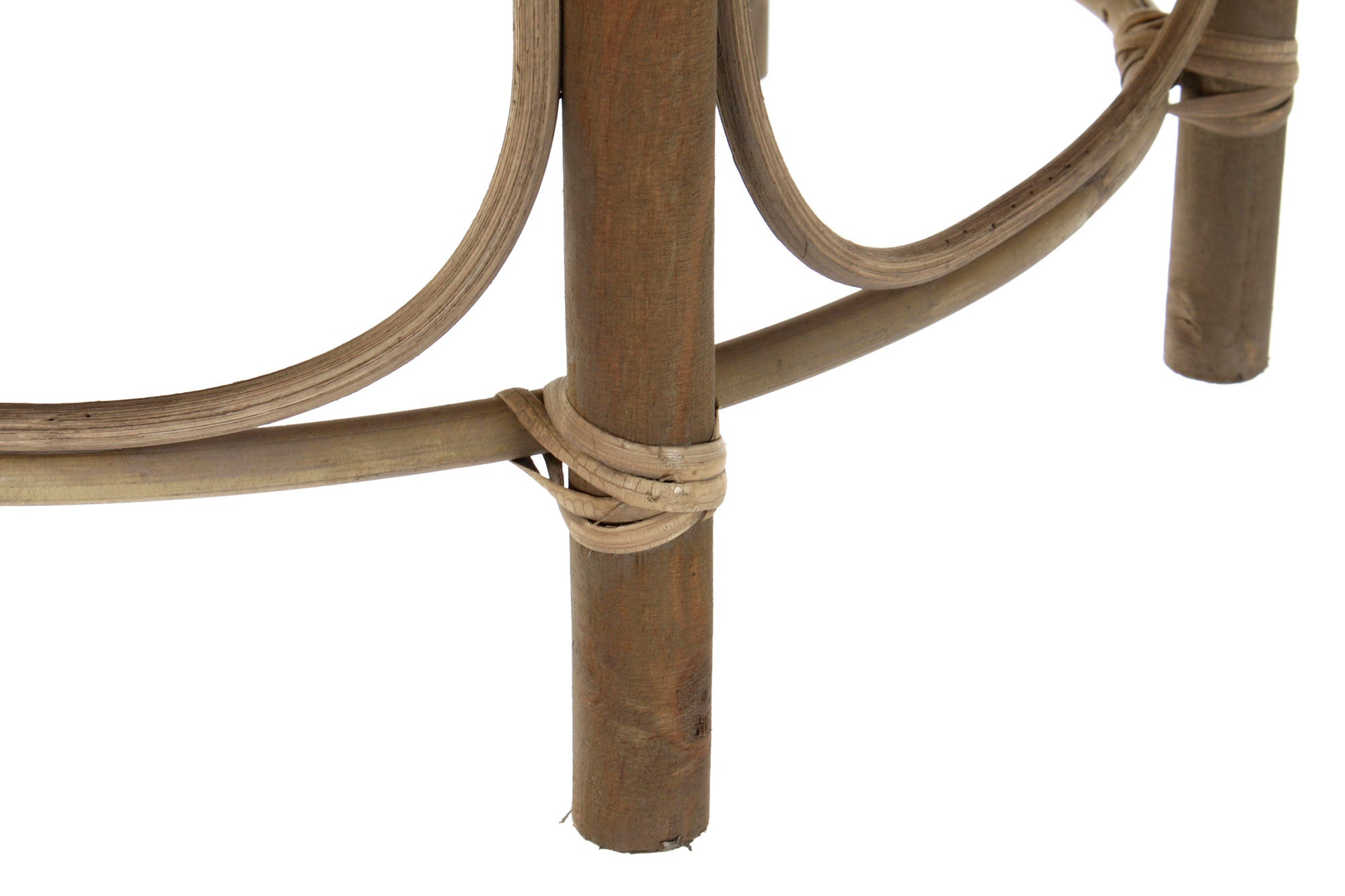 Conjunto de 2 mesas laterais de vime 61x61x52 50x43 natural