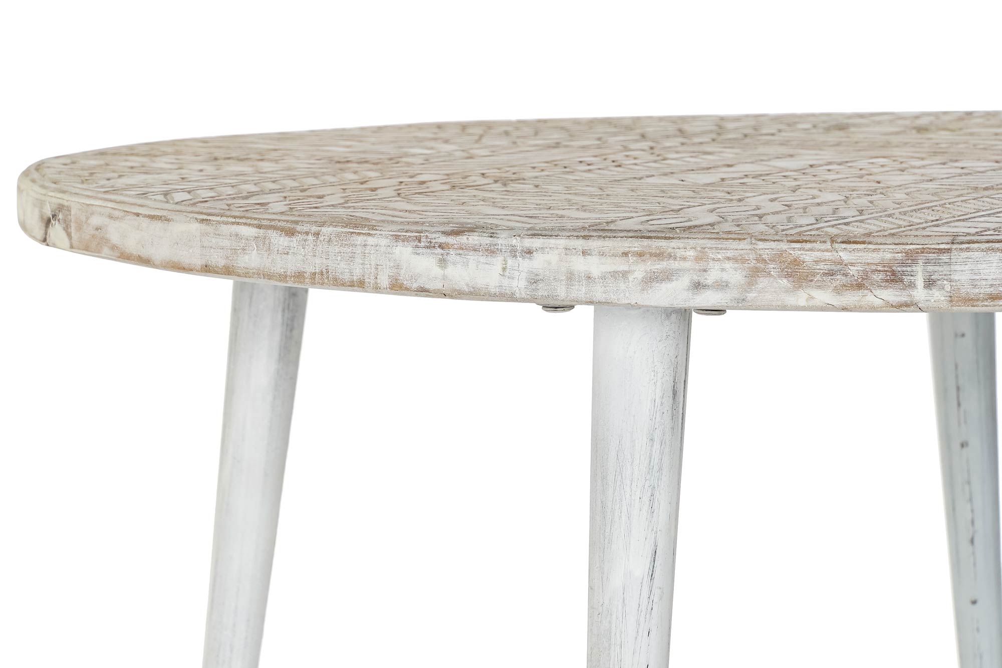 Mesita Auxiliar Mango Metal 75X75X50 Decape Blanco