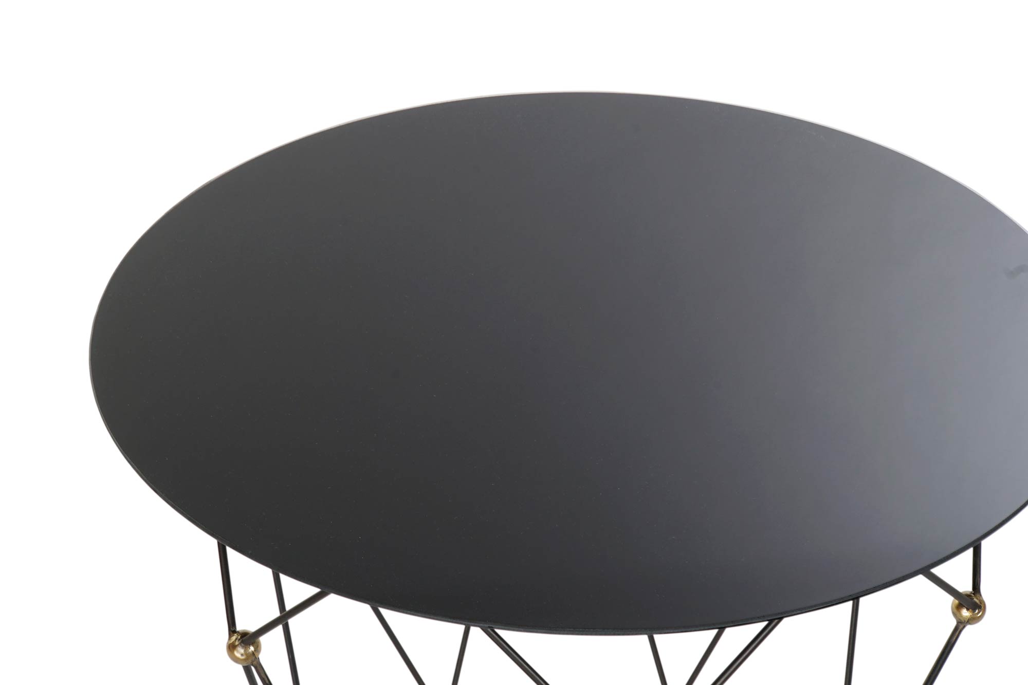 Mesita Auxiliar Metal Cristal 70X70X60 Negro
