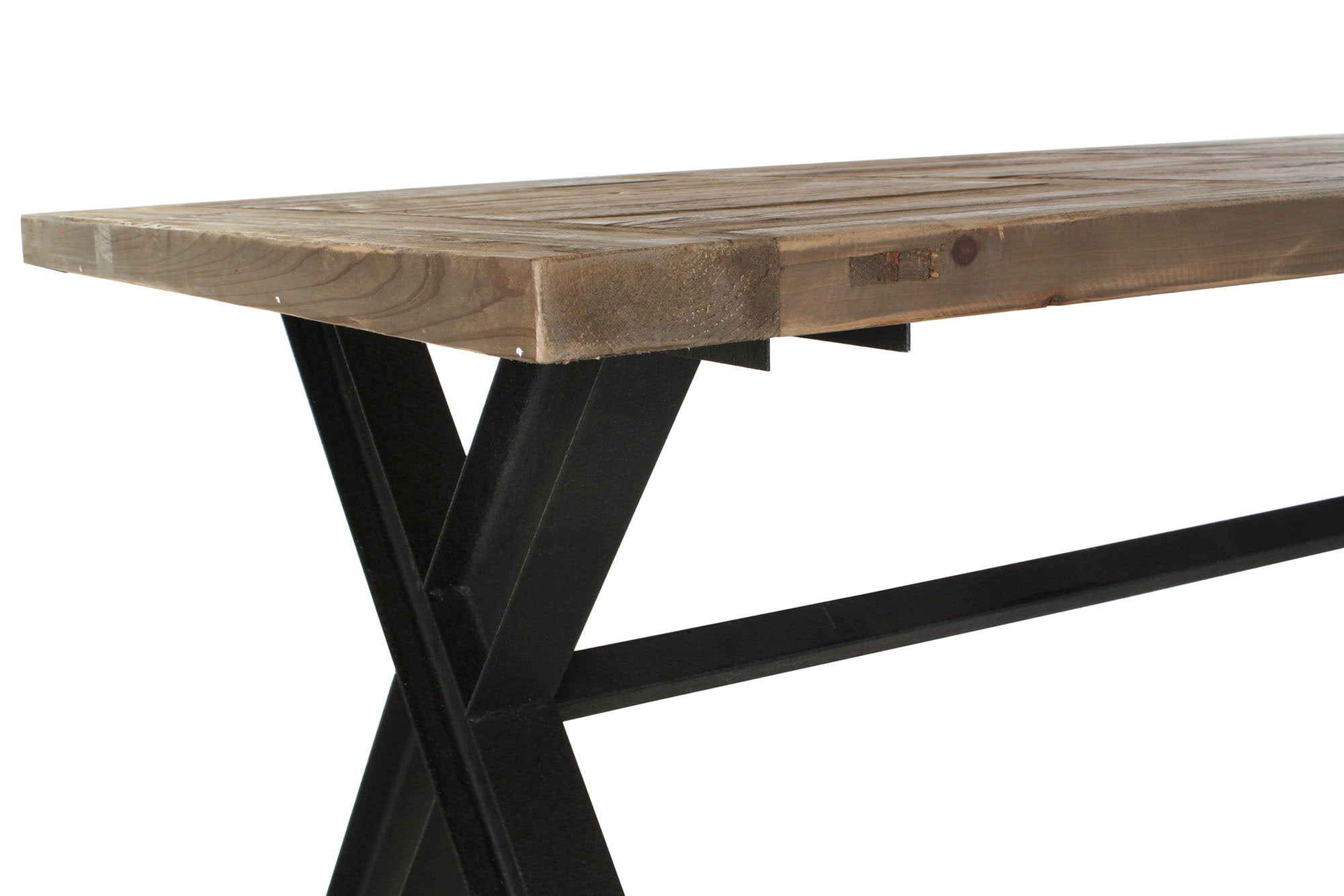 Mesa Madera Reciclada Metal 200X100X78 Natural