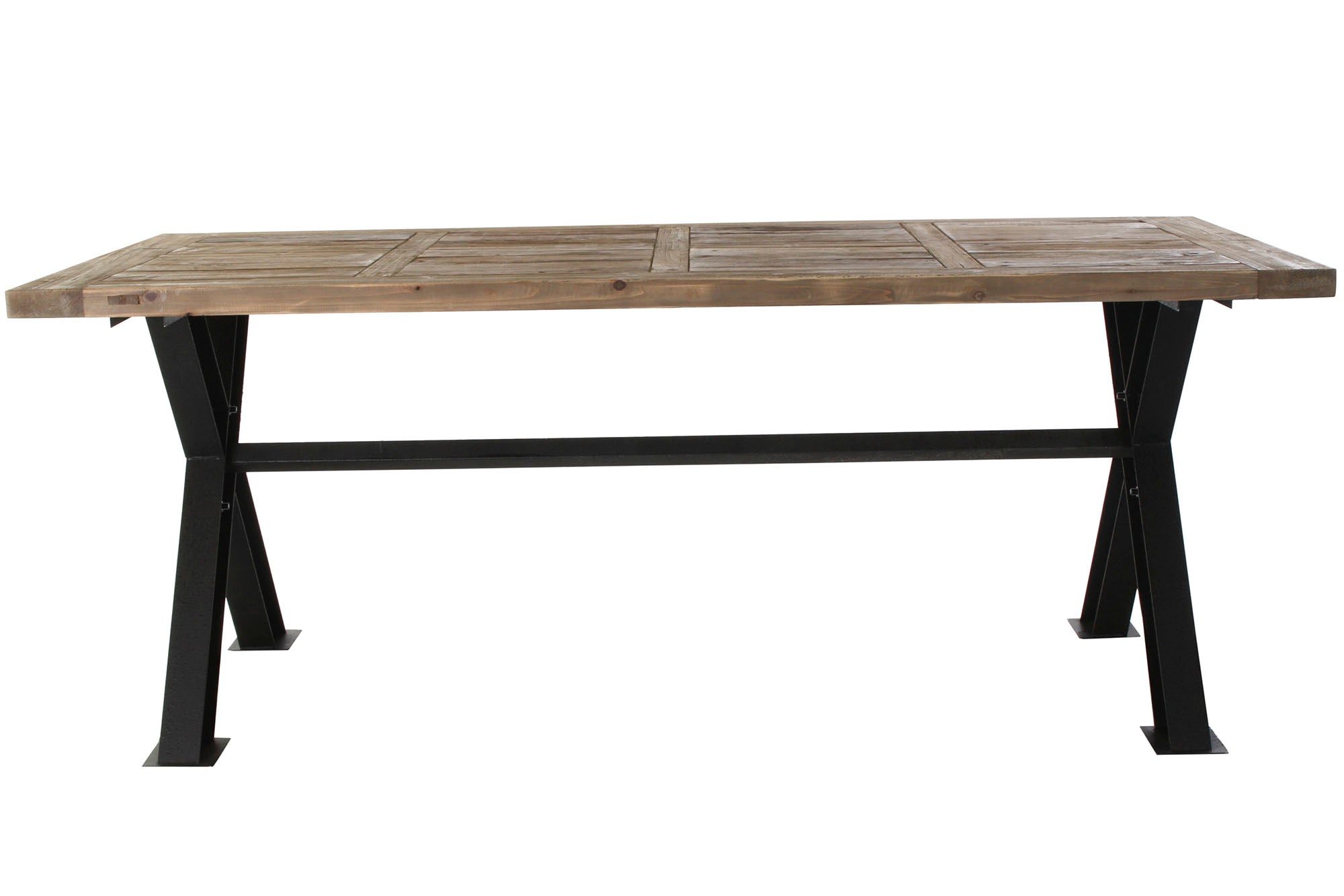 Mesa Madera Reciclada Metal 200X100X78 Natural