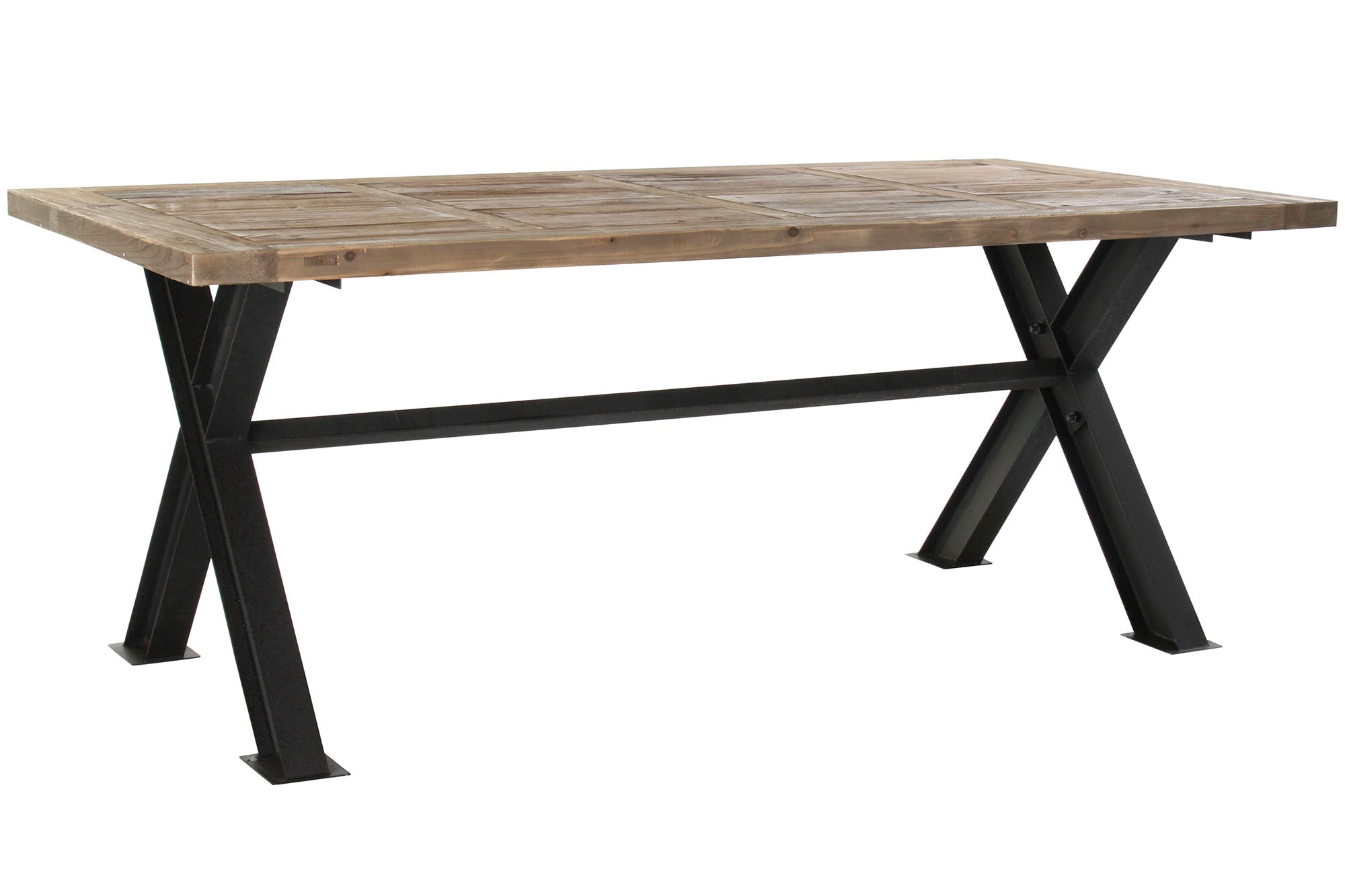 Mesa Madera Reciclada Metal 200X100X78 Natural