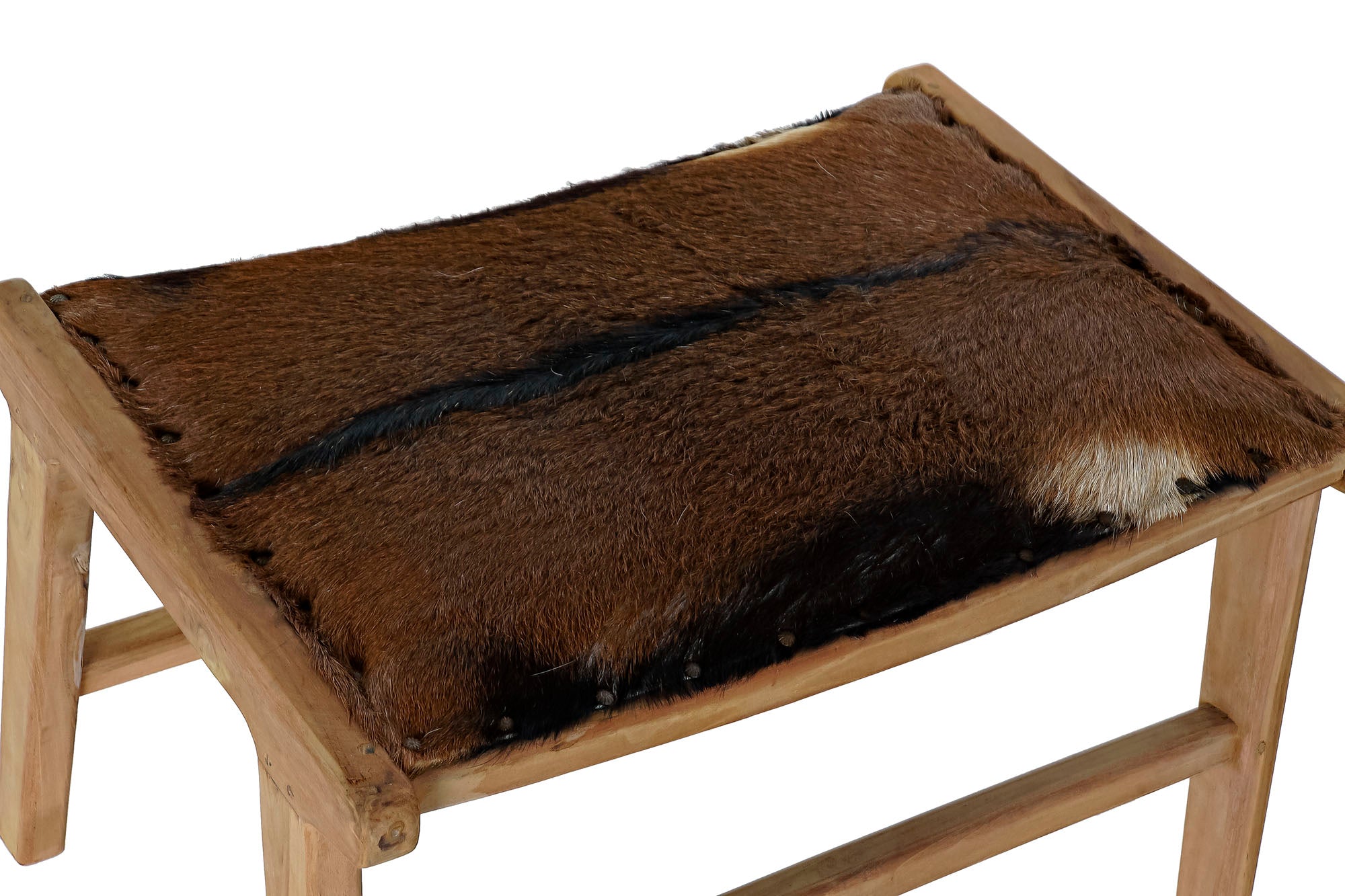 Descalzadora Teca Piel 65X47X42 Vaca Marron
