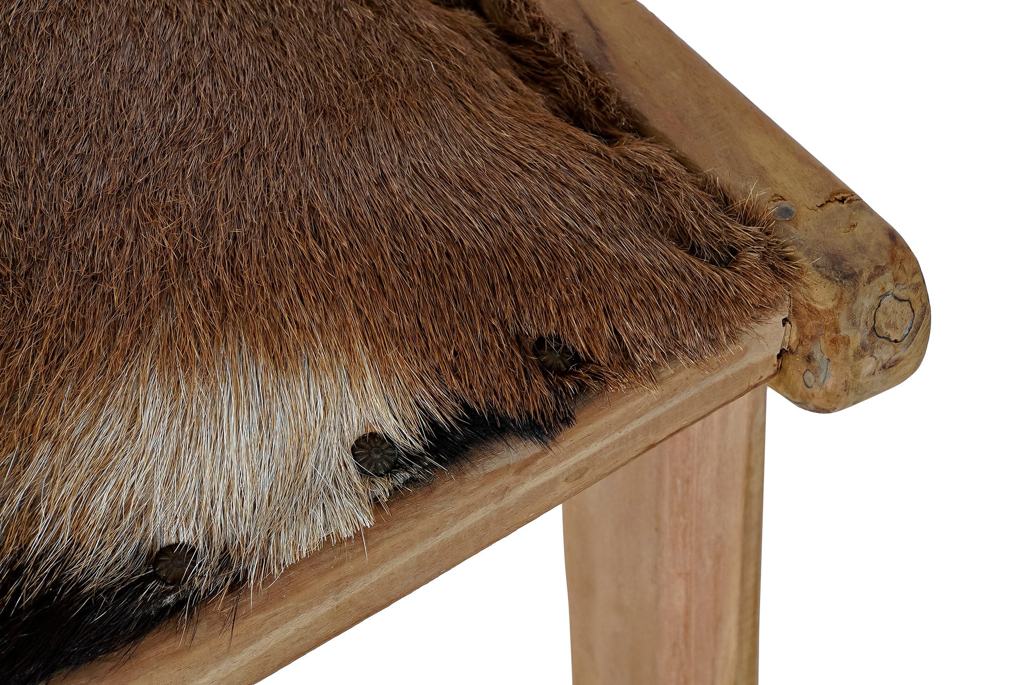 Descalzadora Teca Piel 65X47X42 Vaca Marron