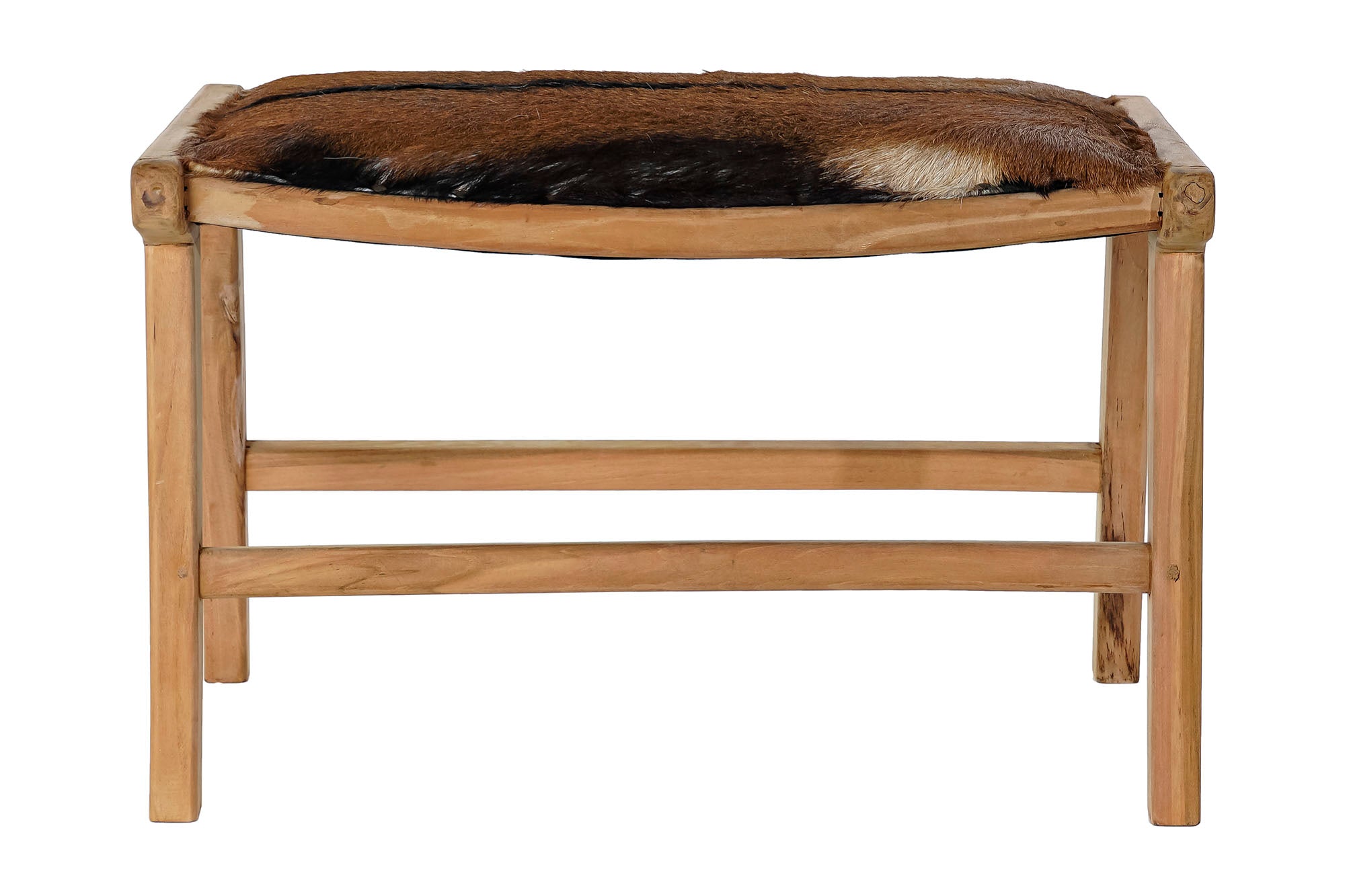 Descalzadora Teca Piel 65X47X42 Vaca Marron