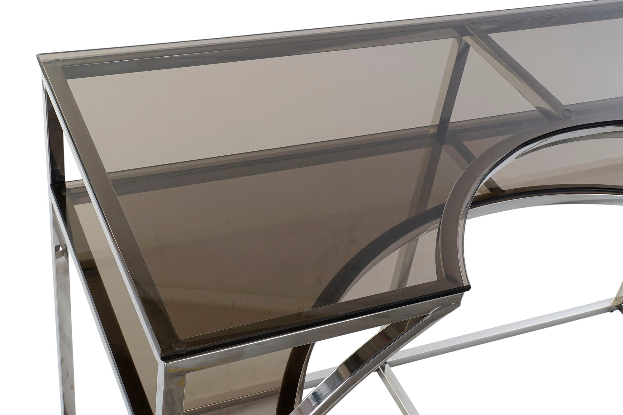 Console de vidro de aço 120X50X75 prata