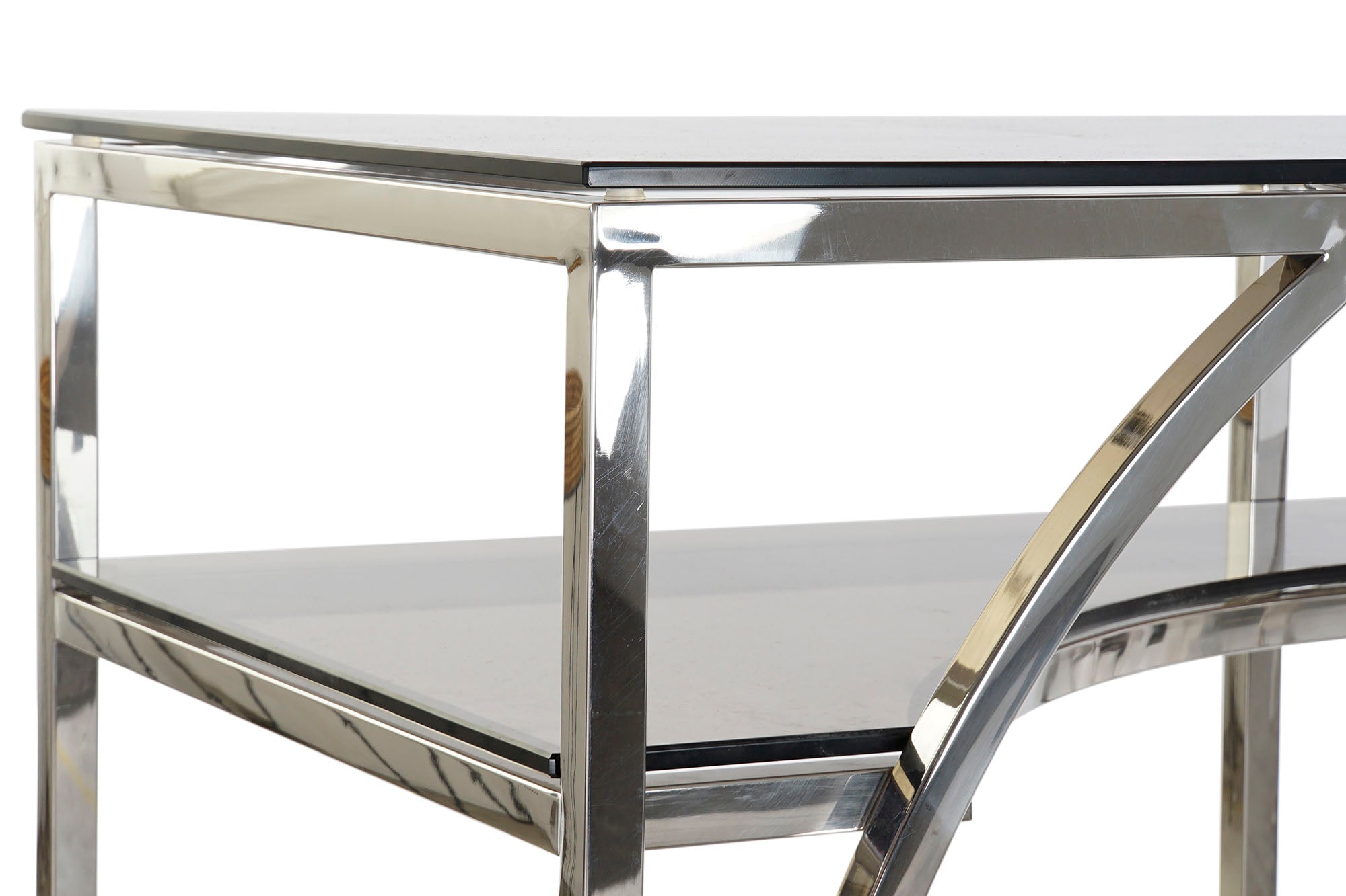 Console de vidro de aço 120X50X75 prata