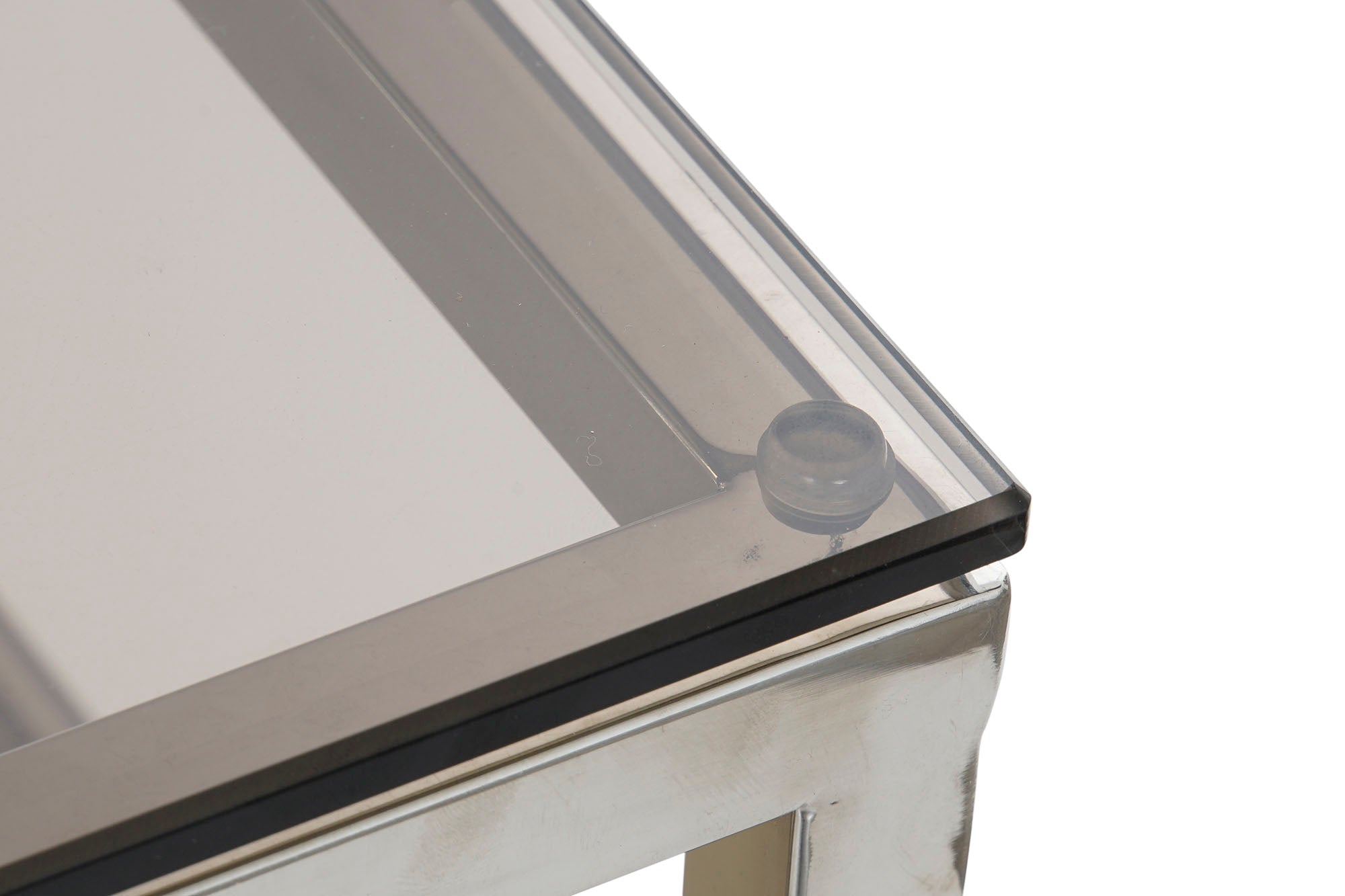 Console de vidro de aço 120X50X75 prata