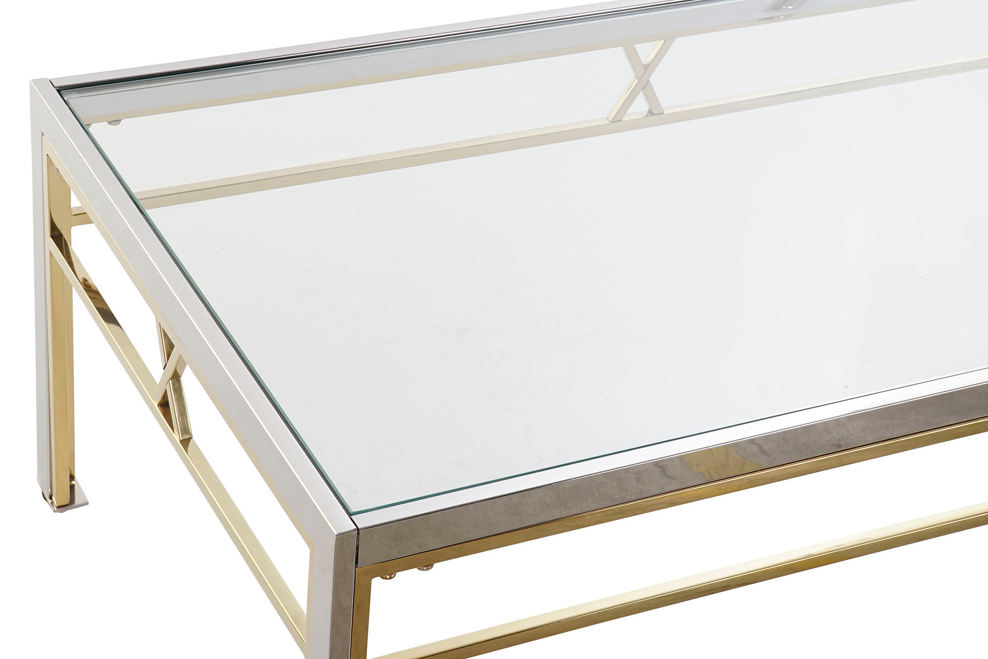 Mesa Centro Acero Cristal 110X60X40 Plateado