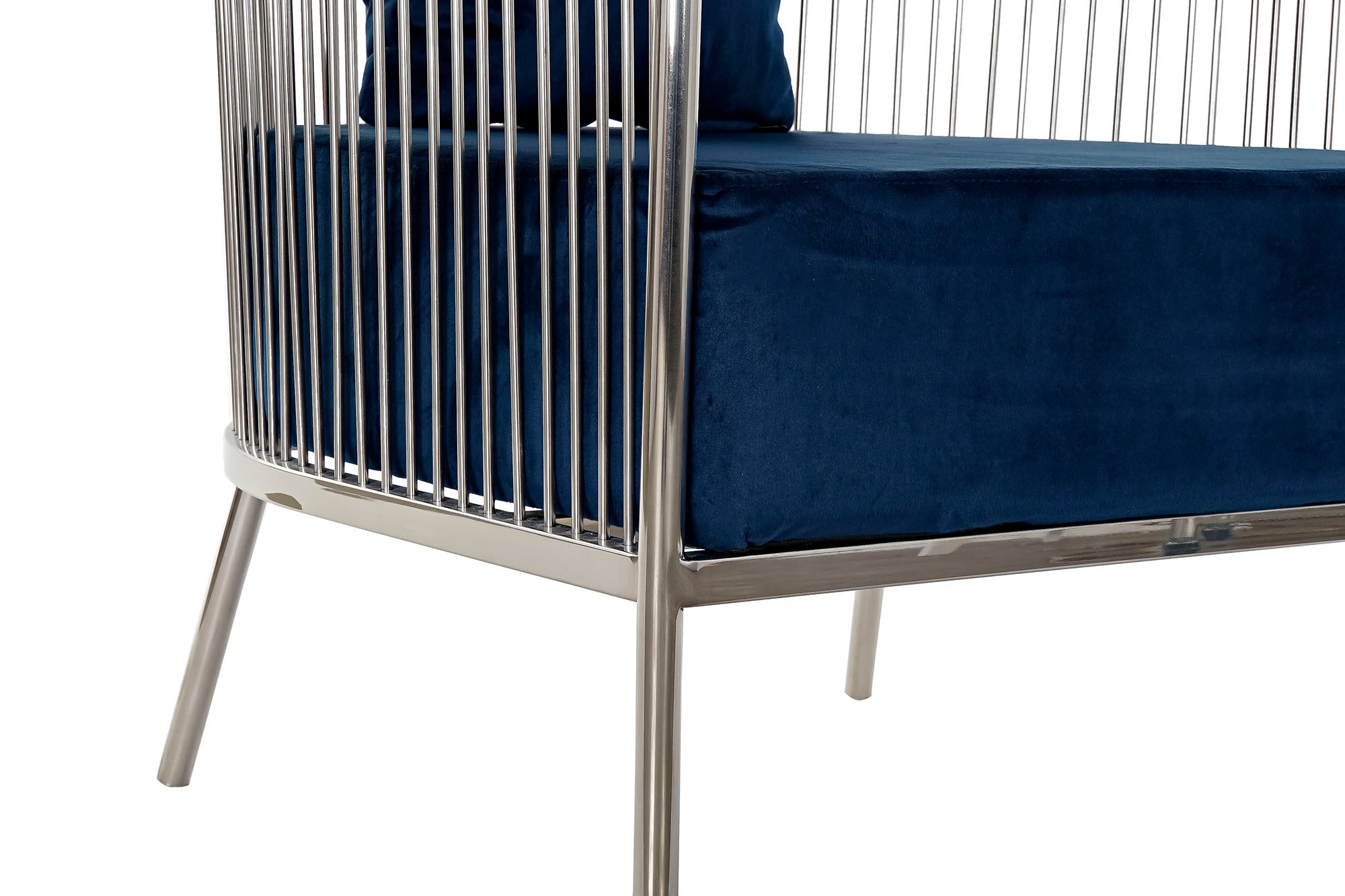 Poltrona de Aço Poliéster 66X69X70 Azul Marinho