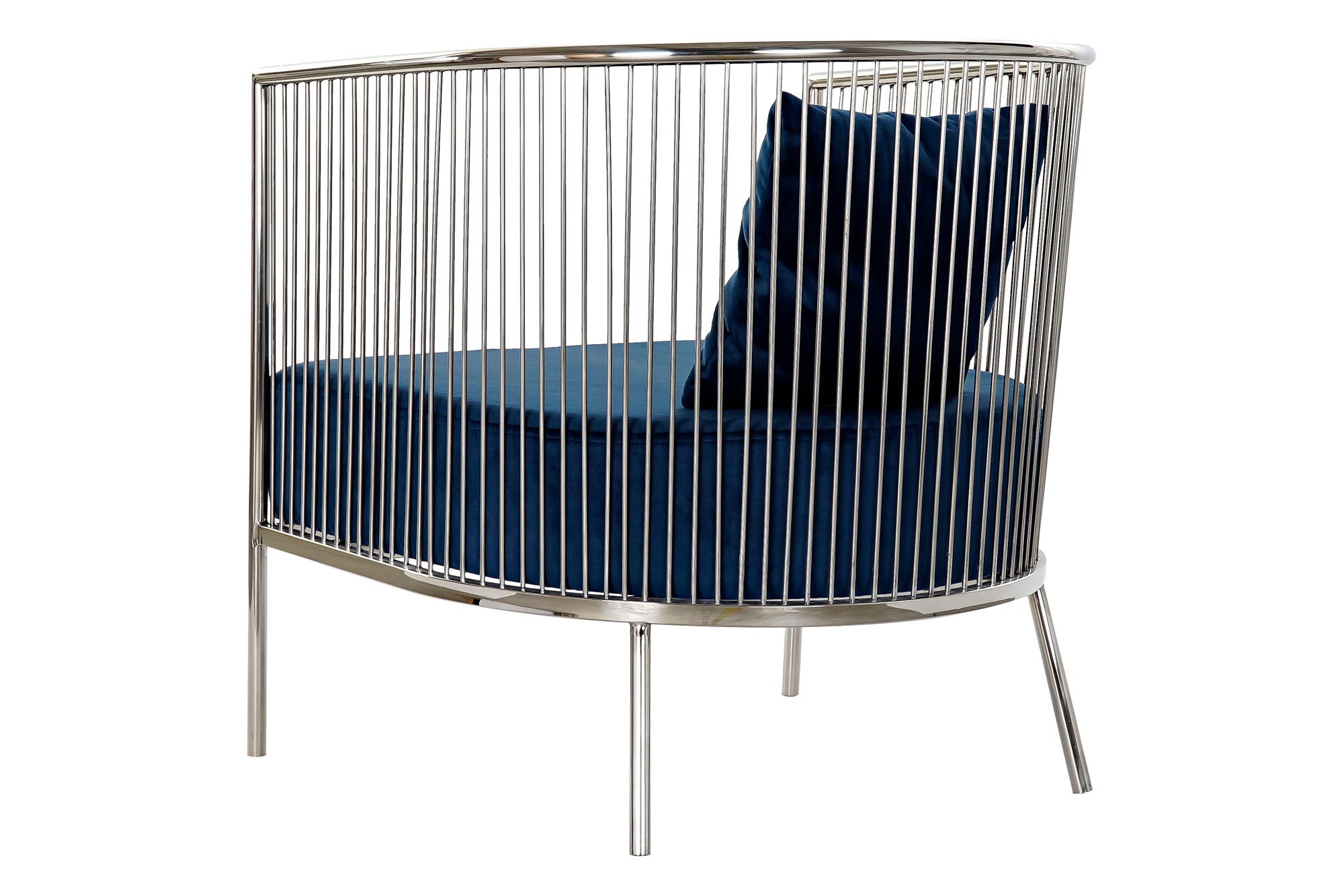 Polyester Steel Armchair 66X69X70 Navy Blue