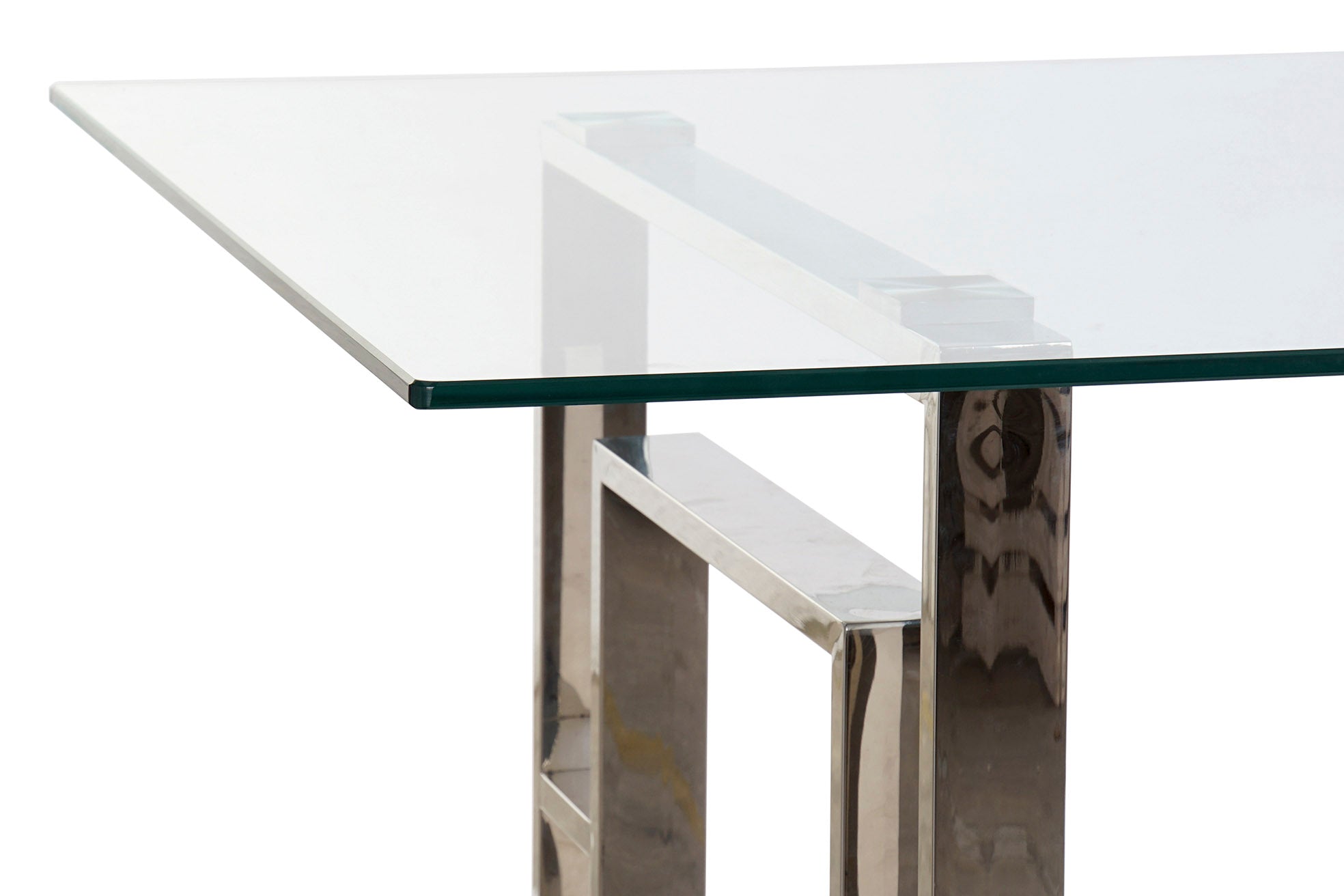 Mesa Comedor Acero Cristal 180X90X75