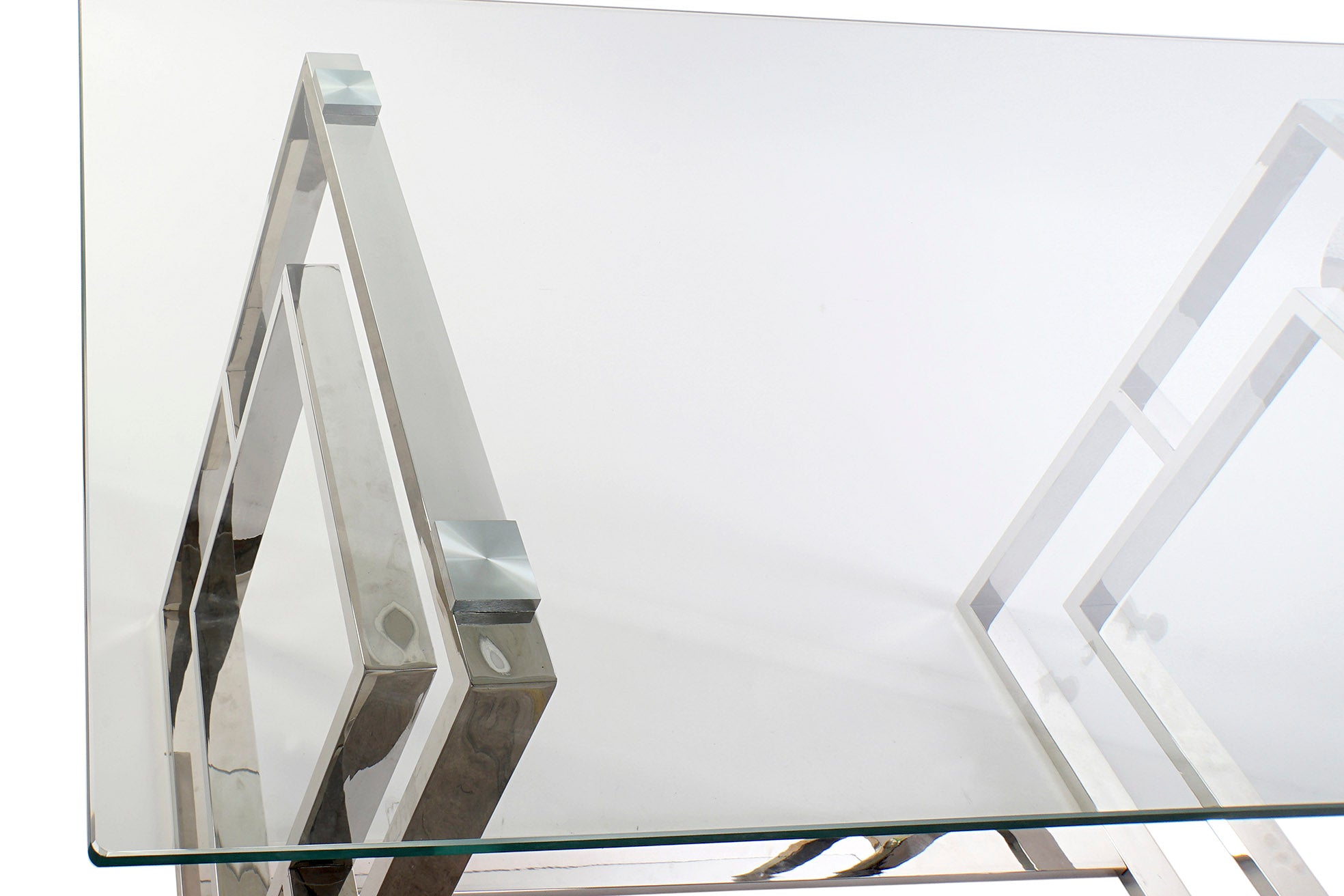 Mesa de Jantar de Aço e Vidro 180X90X75