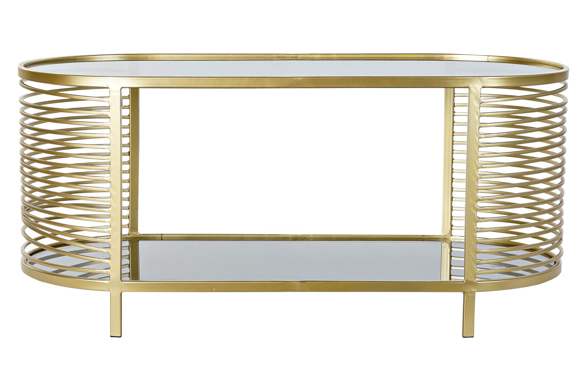 Mesa Centro Metal Cristal 101,5X46X46 Dorado