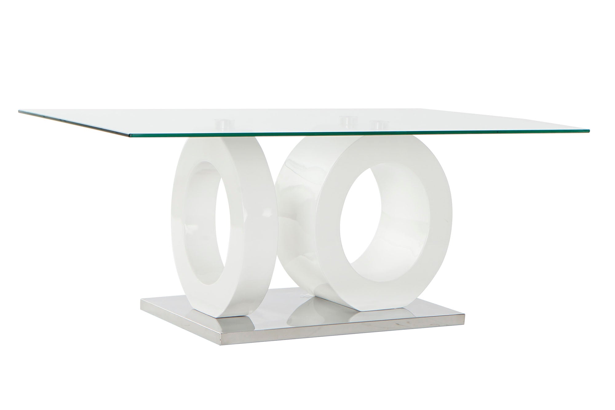Mesa Centro Cristal Mdf 110X60X45 Blanco