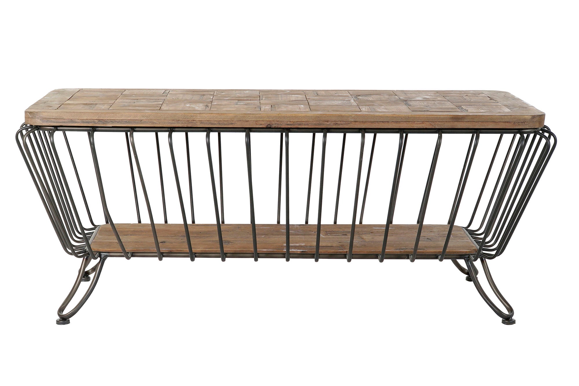 Mesa Centro Pino Metal 125X64X51 Marron