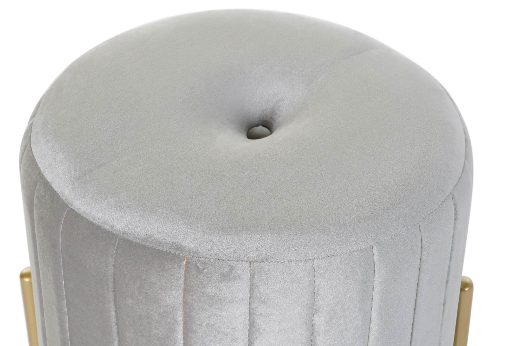 Reposapies Velvet Metal 44X44X46 Terciopelo Gris