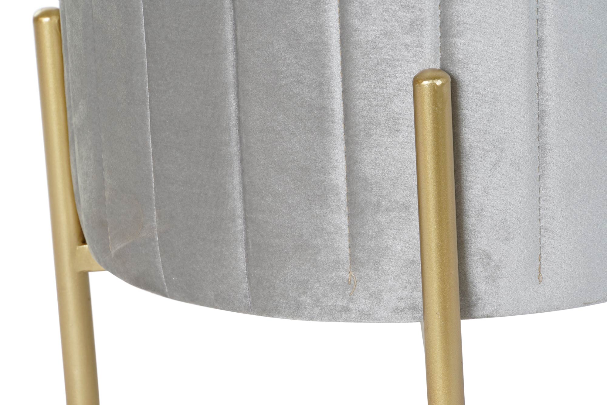Reposapies Velvet Metal 44X44X46 Terciopelo Gris