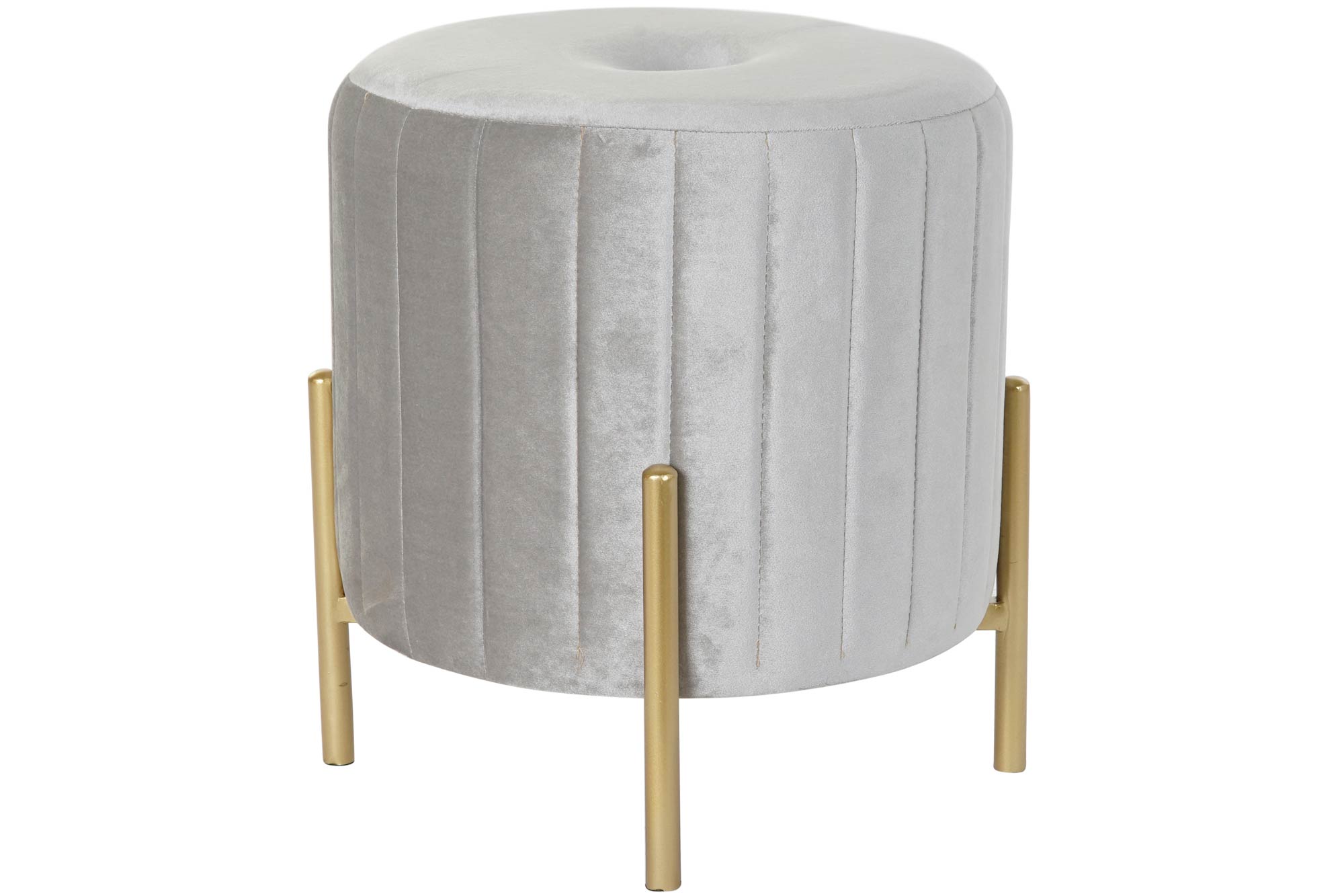 Reposapies Velvet Metal 44X44X46 Terciopelo Gris