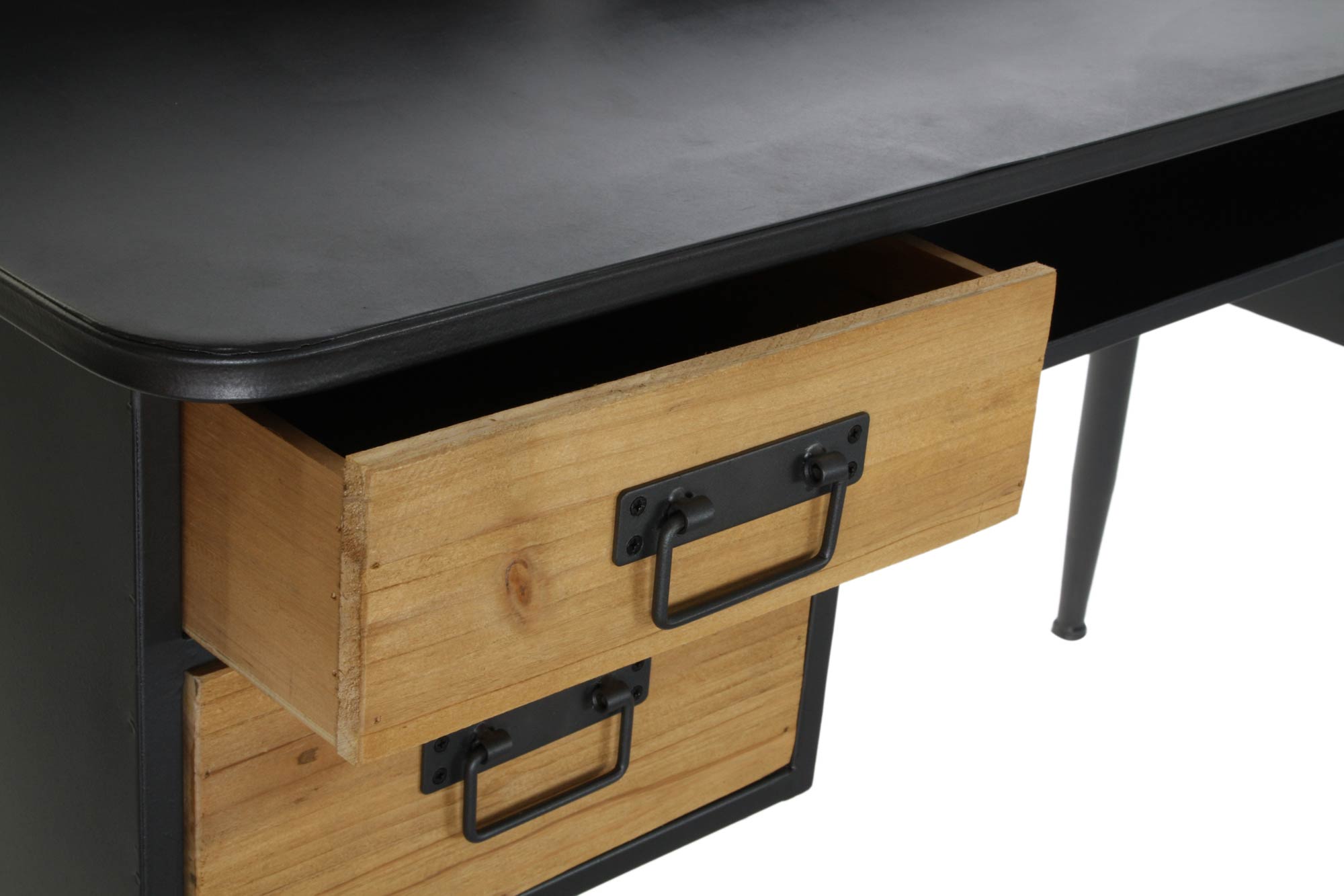 Escritorio Abeto Metal 135X60X95 Negro