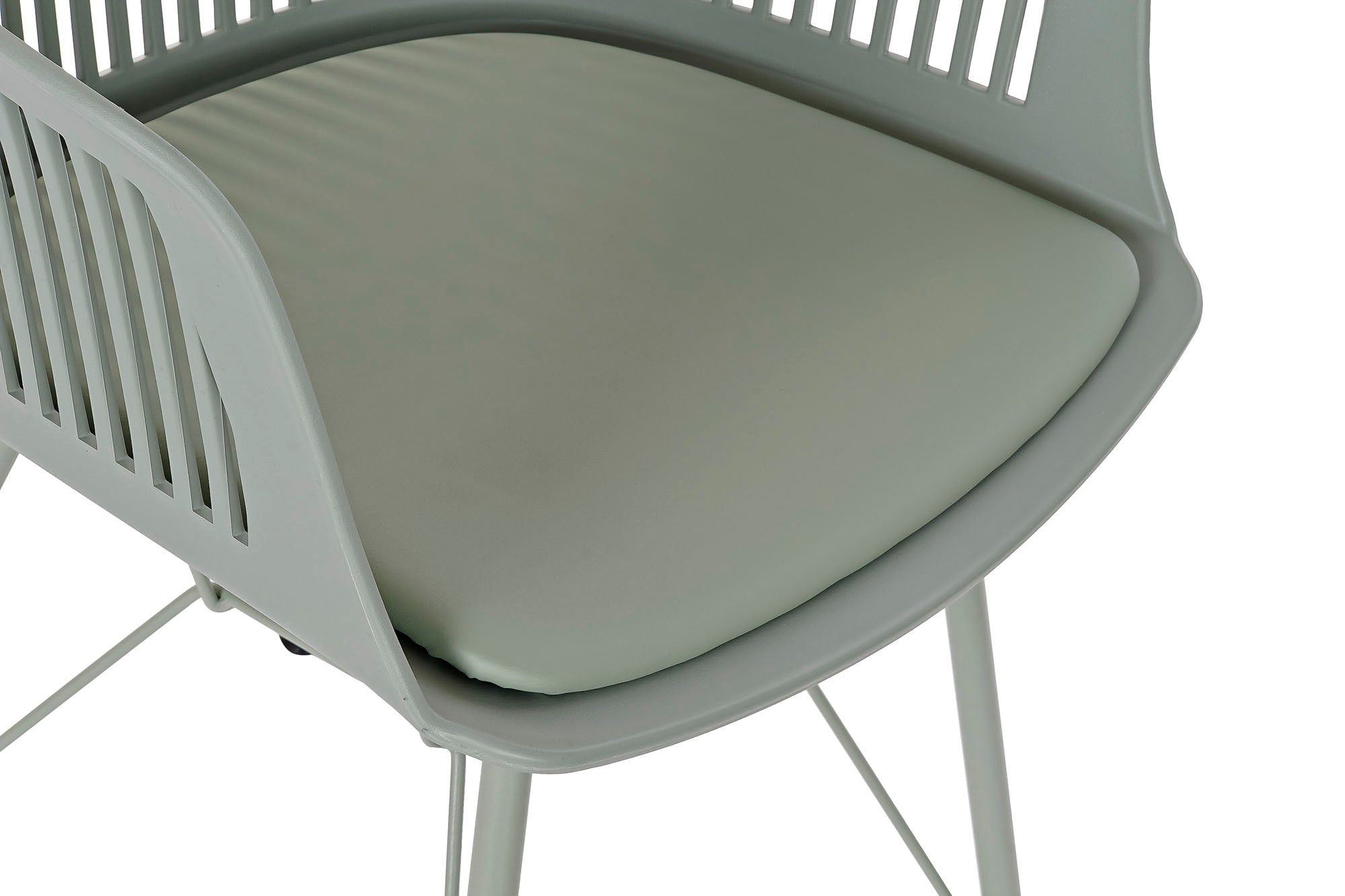 Cadeira de metal PP 56x53x81 verde menta fosco