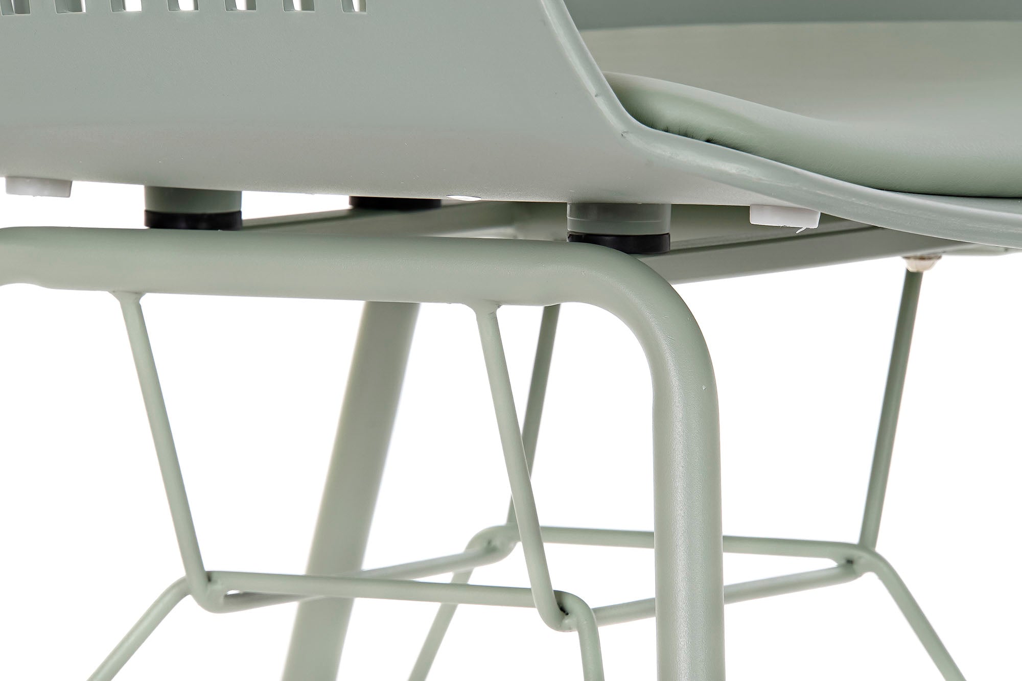 Cadeira de metal PP 56x53x81 verde menta fosco