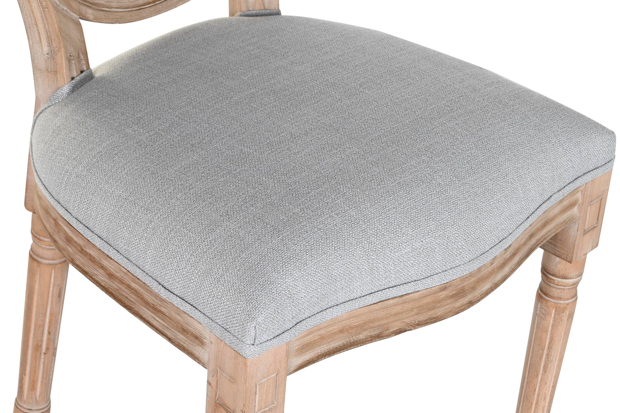 Silla Rubberwood Lino 49X46X96 Gris Claro