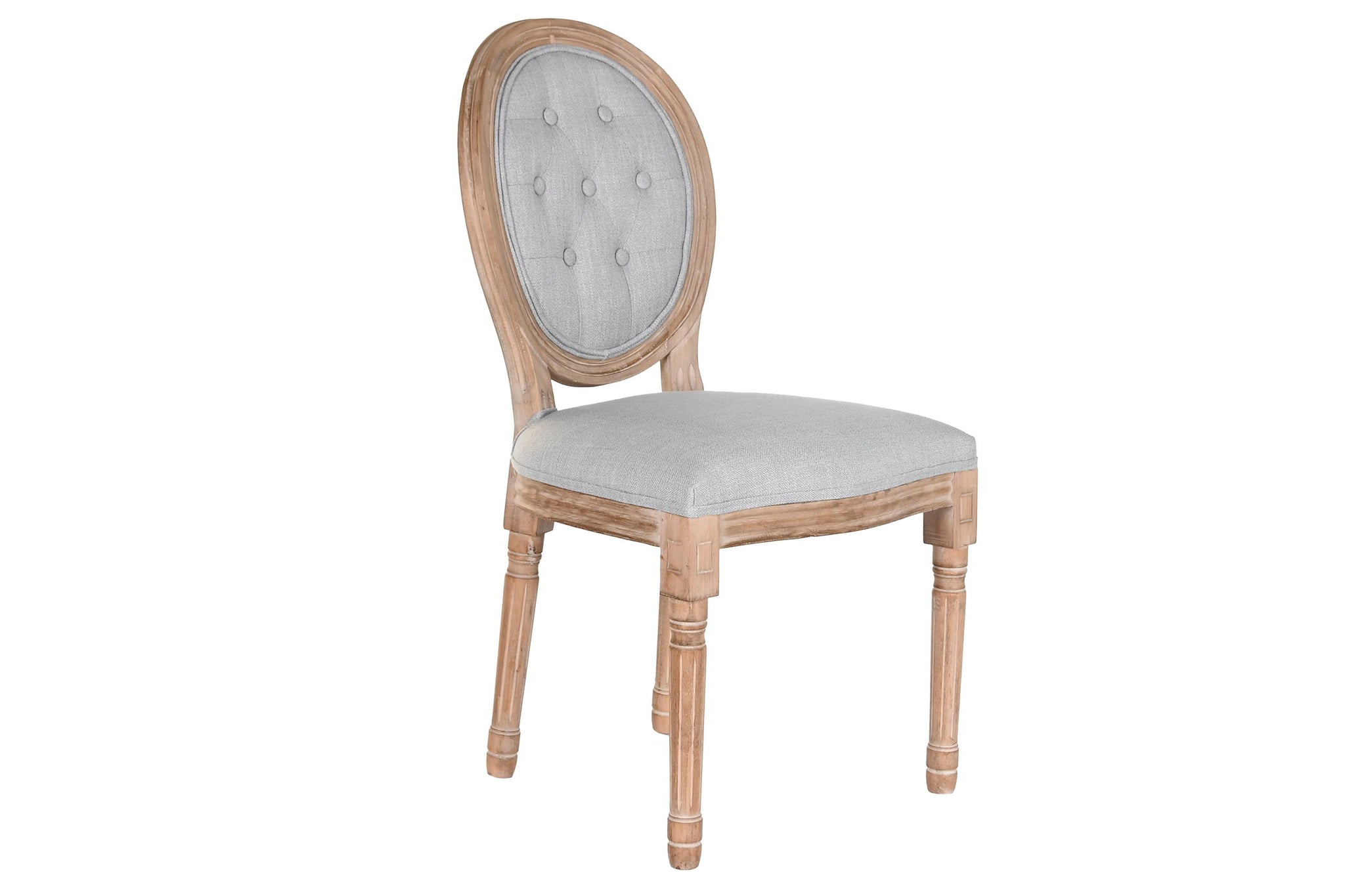 Silla Rubberwood Lino 49X46X96 Gris Claro