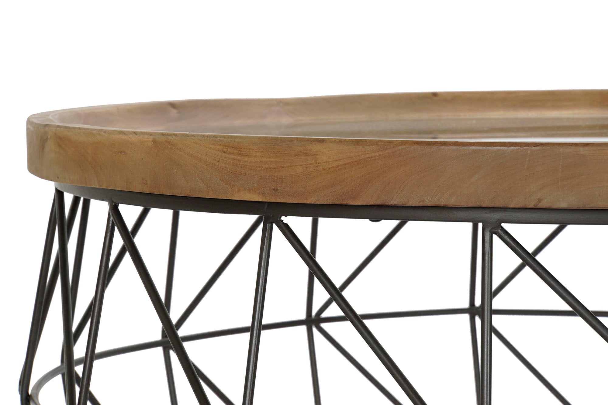 Conjunto de Mesa de Centro 2 Metal Vidro 100X100X43 Vidro