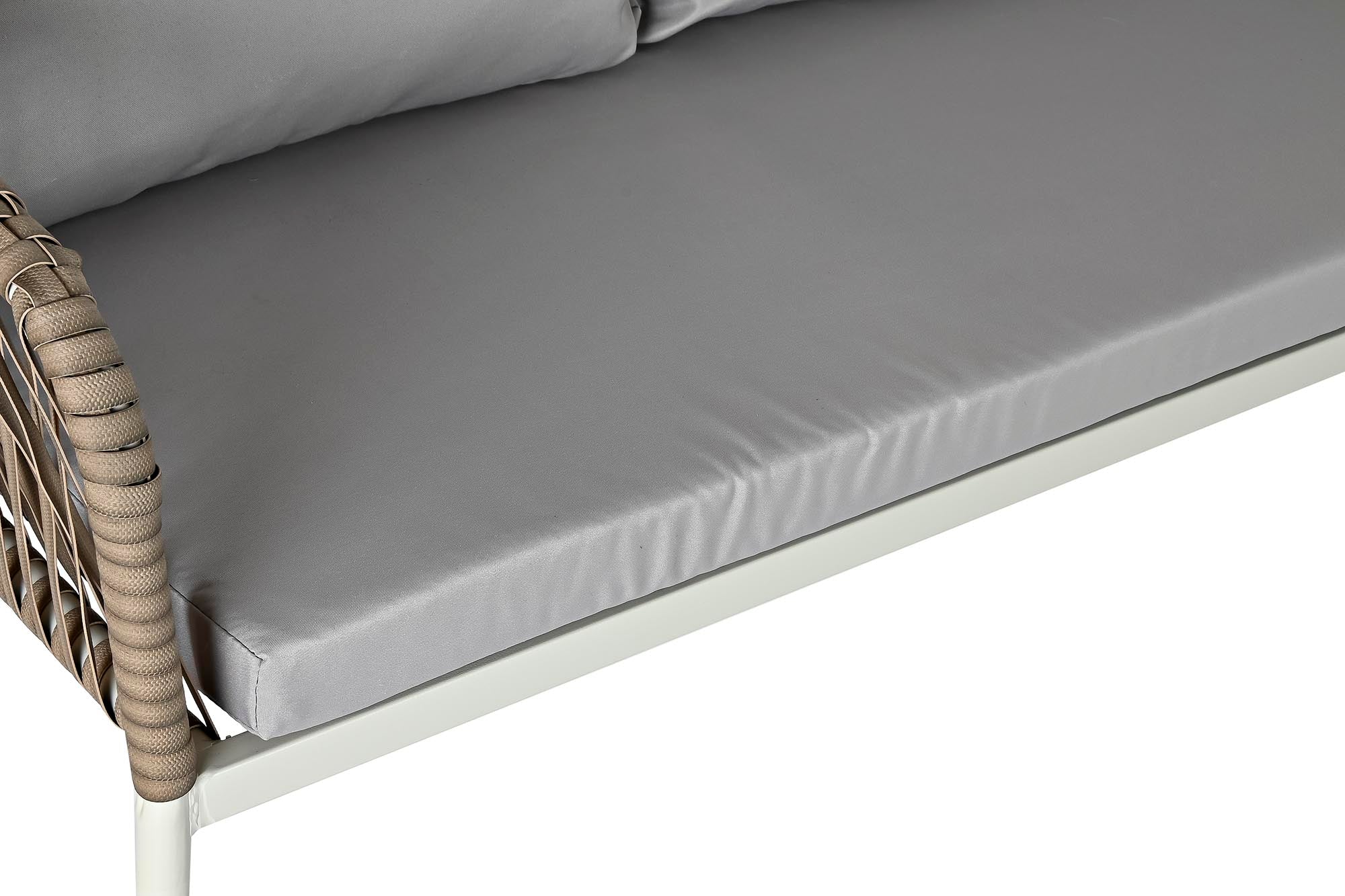 Sofa Set 3 Synthetic Rattan Steel 190X190X70 White