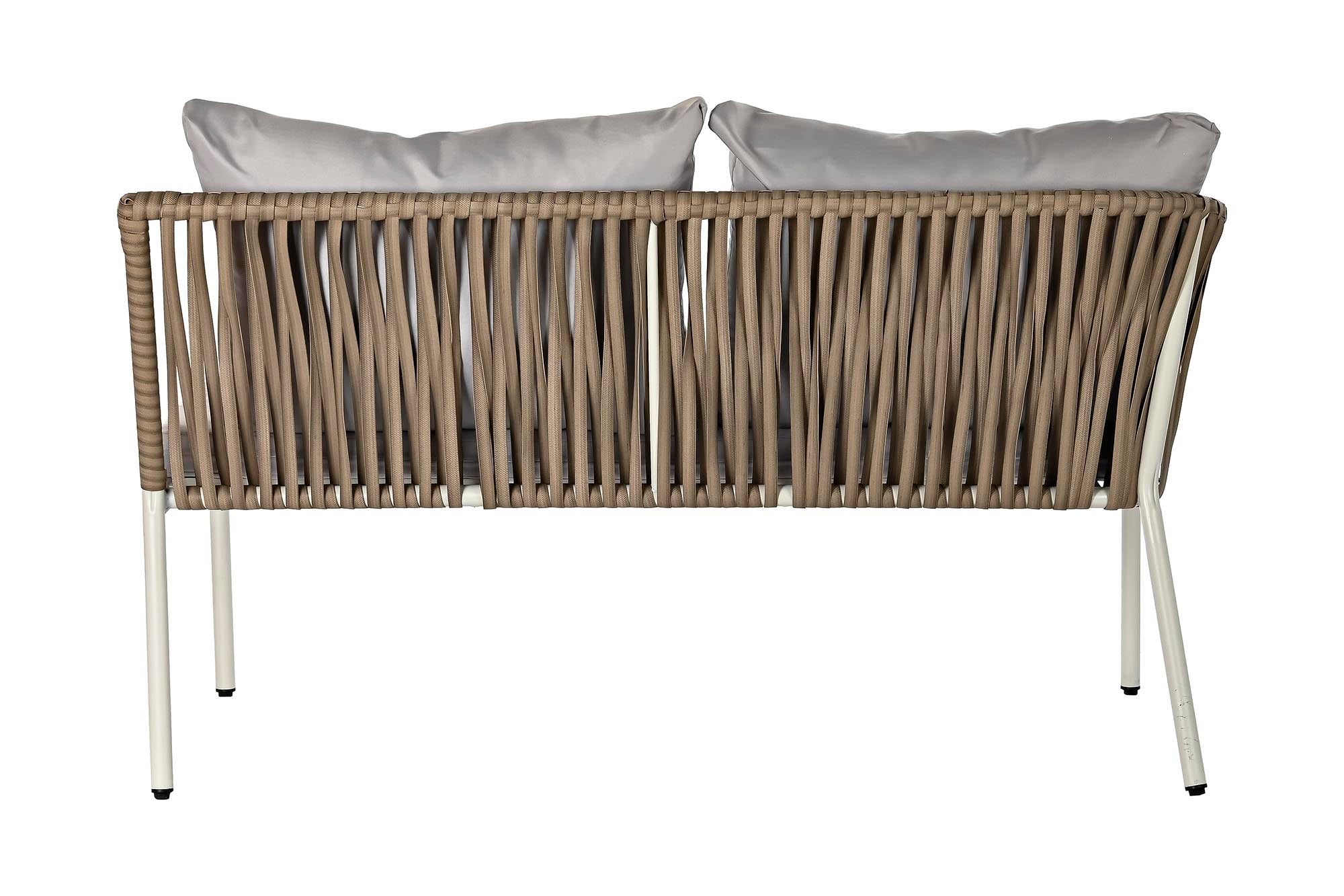 Sofa Set 3 Synthetic Rattan Steel 190X190X70 White