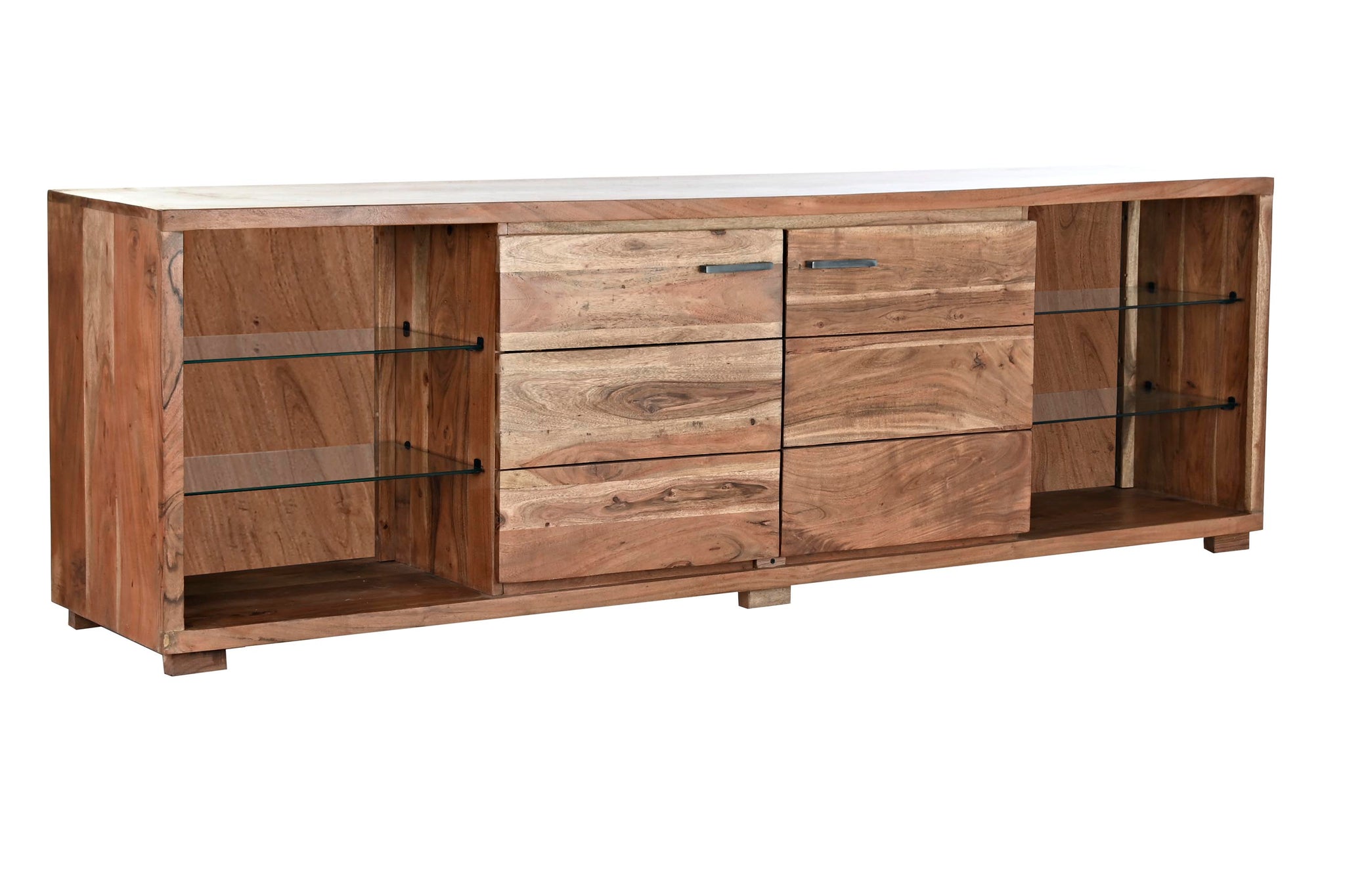 Mueble Tv Acacia Cristal 200X40X63 Natural Marron