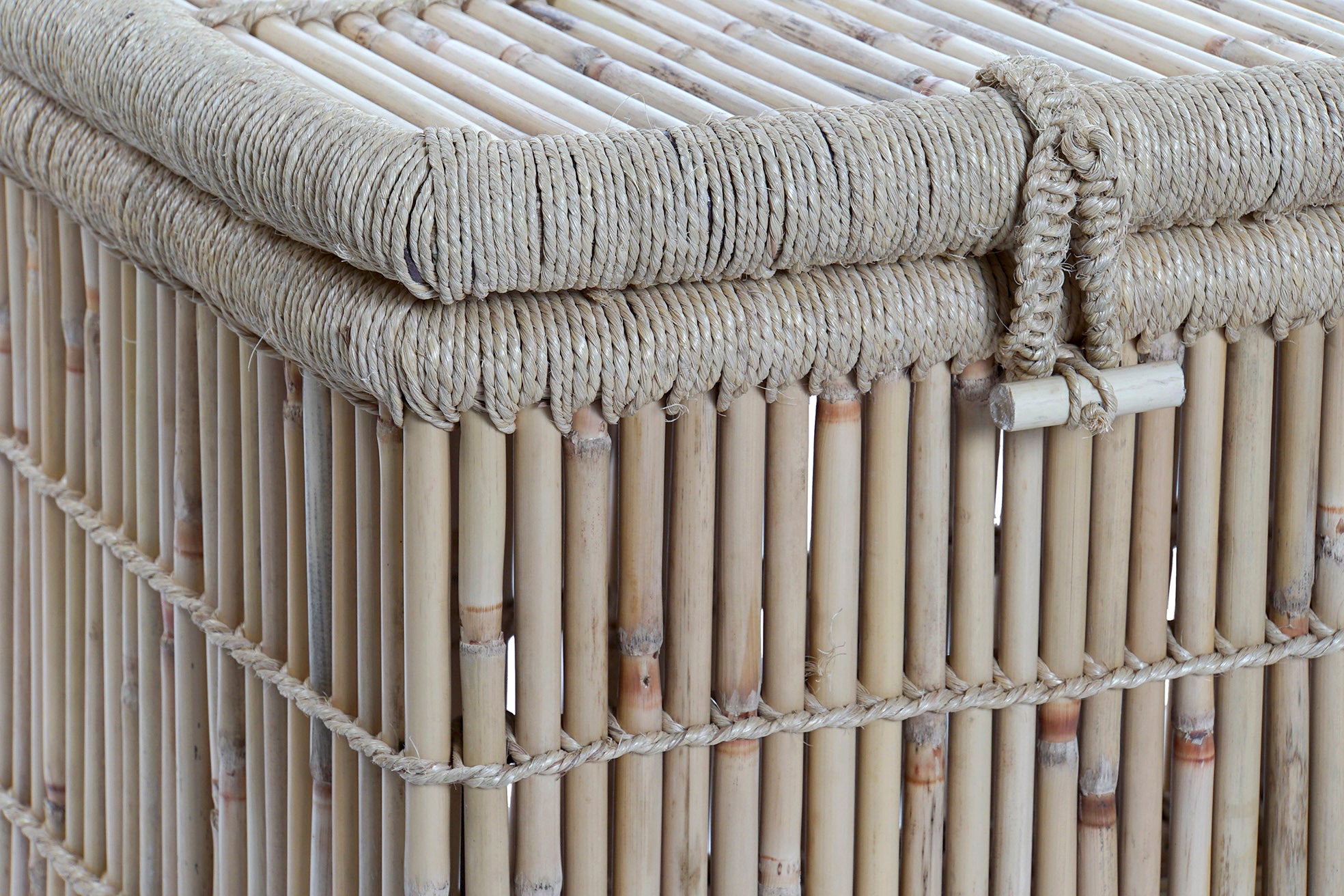 Trunk Set 2 Bamboo Rope 74X46X46 Natural
