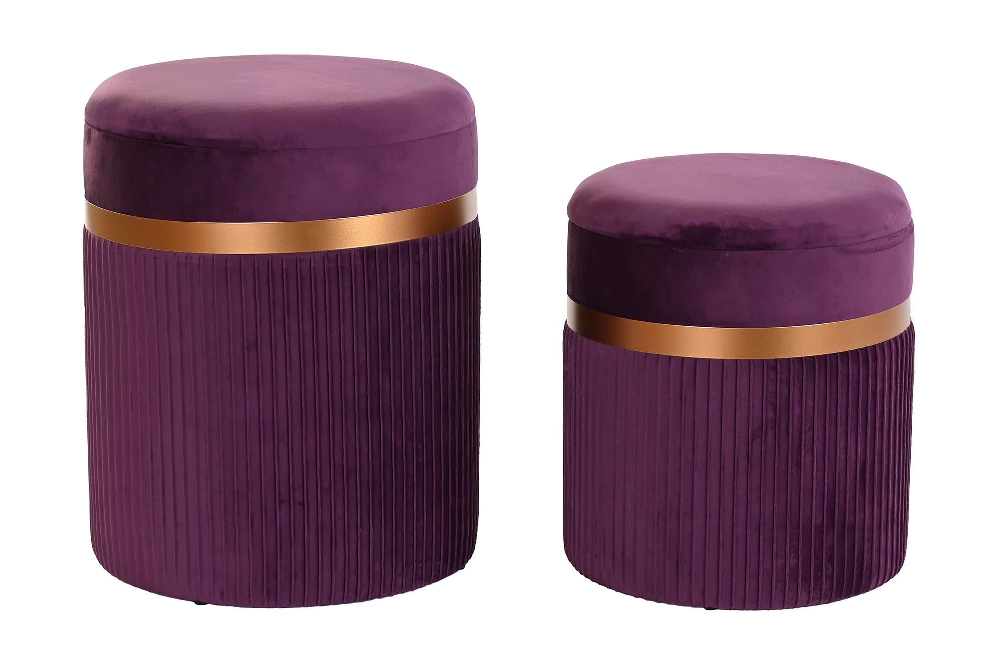 Reposapies Set 2 Poliester Mdf 39X39X49 Terciopelo