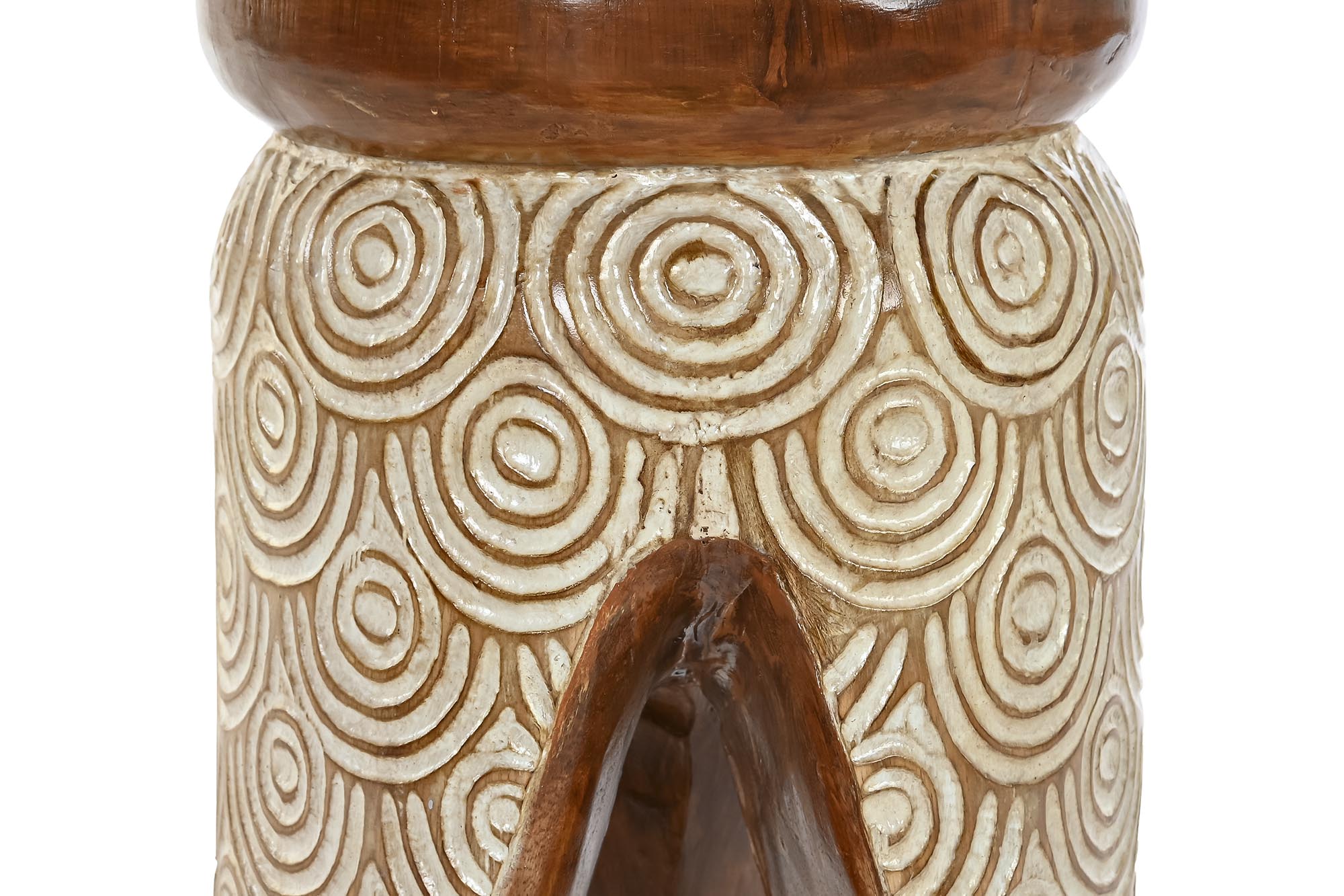 Mesita Auxiliar Albasia 29X29X49 Circulos Grabado