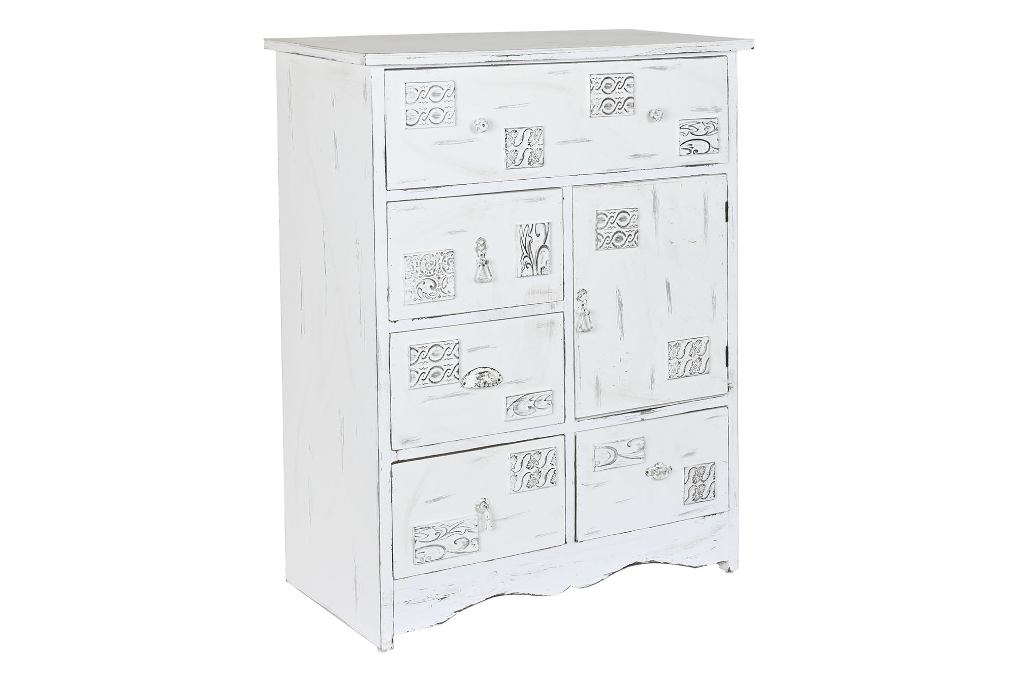 Cajonera Madera 78X38X102 Desgastado Blanco