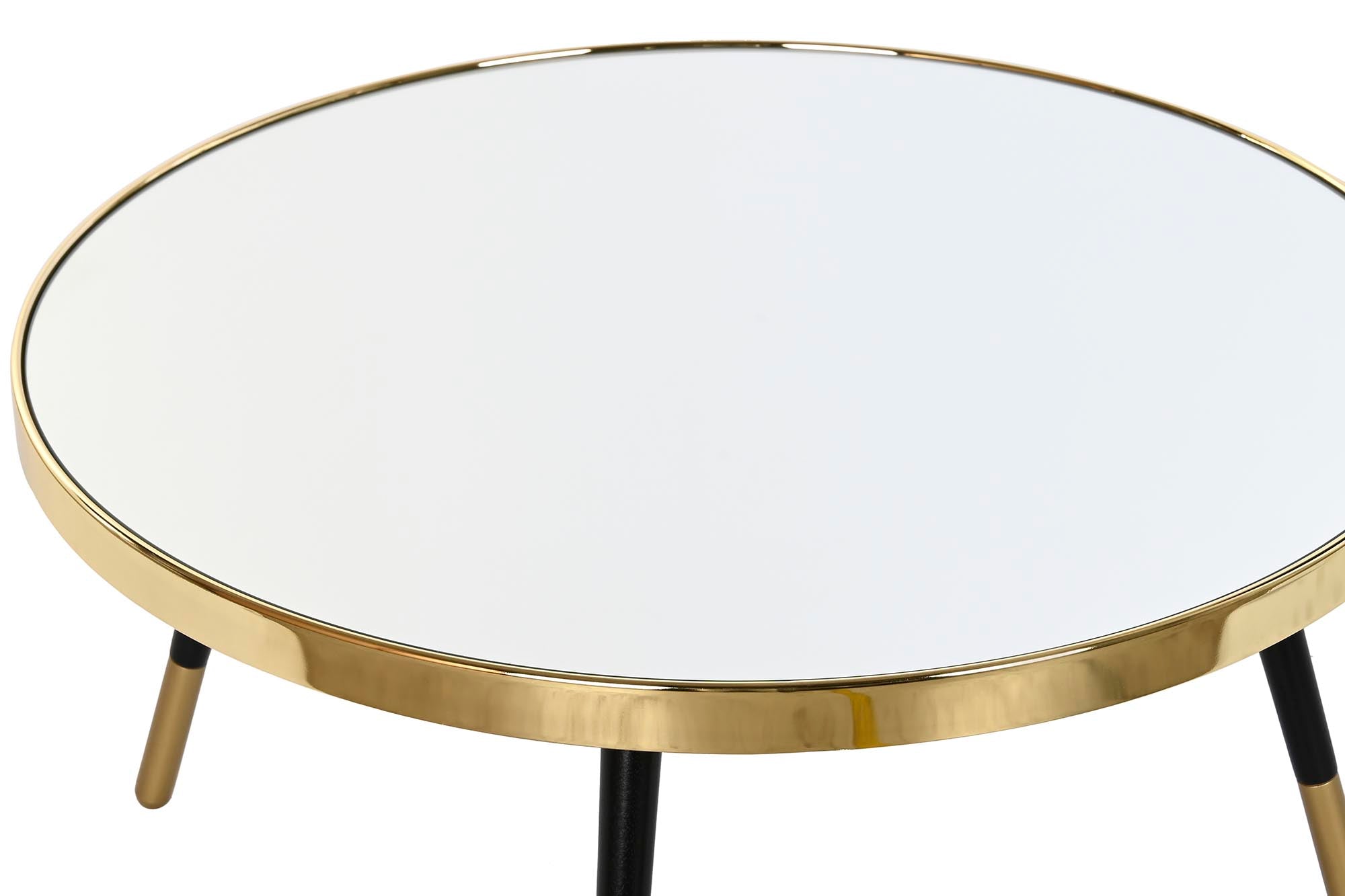 Mesa de Centro de Espelho de Aço 82,5X82,5X40 Dourado