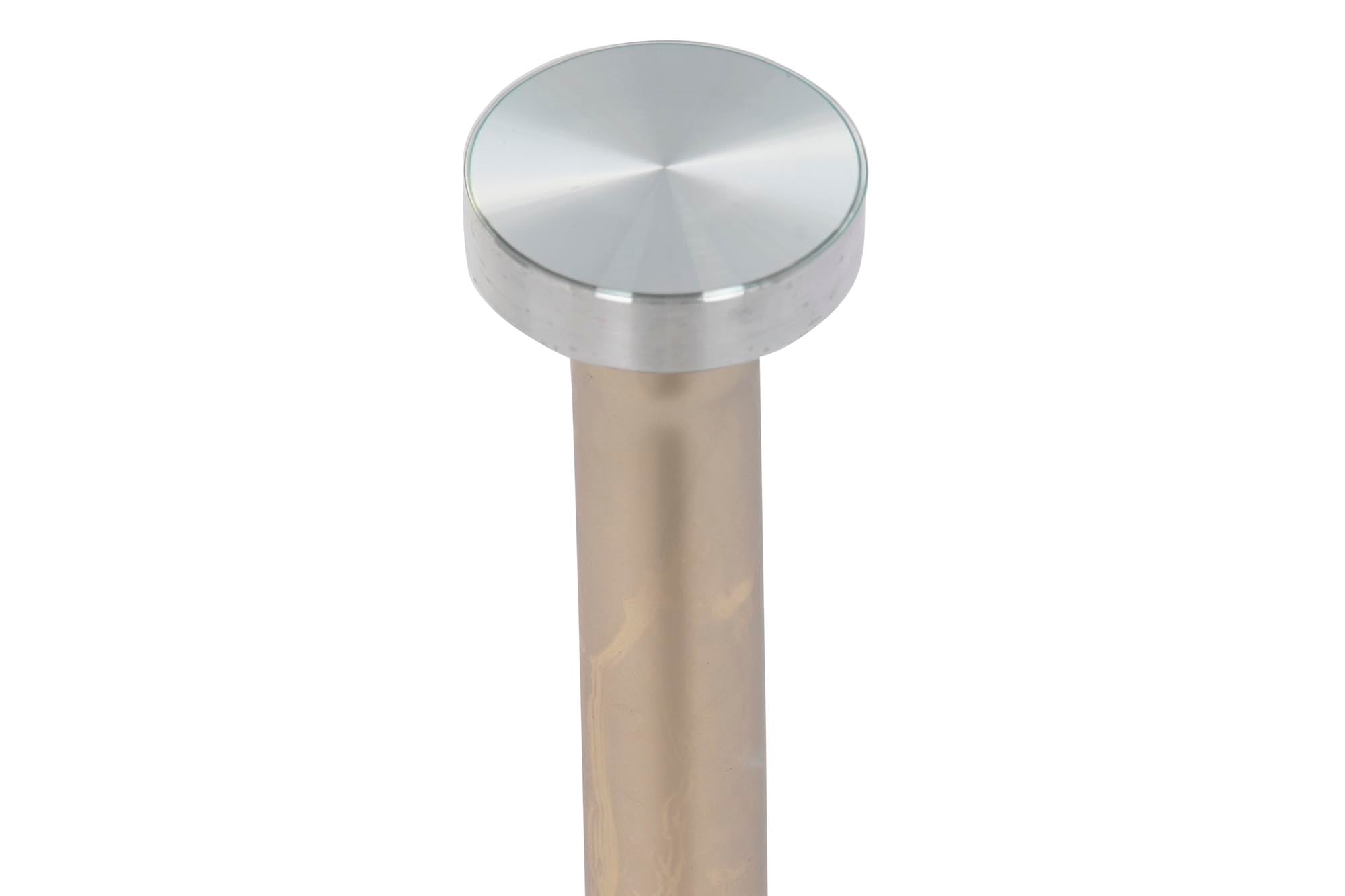 Mesita Auxiliar Acero Cristal 45X45X50