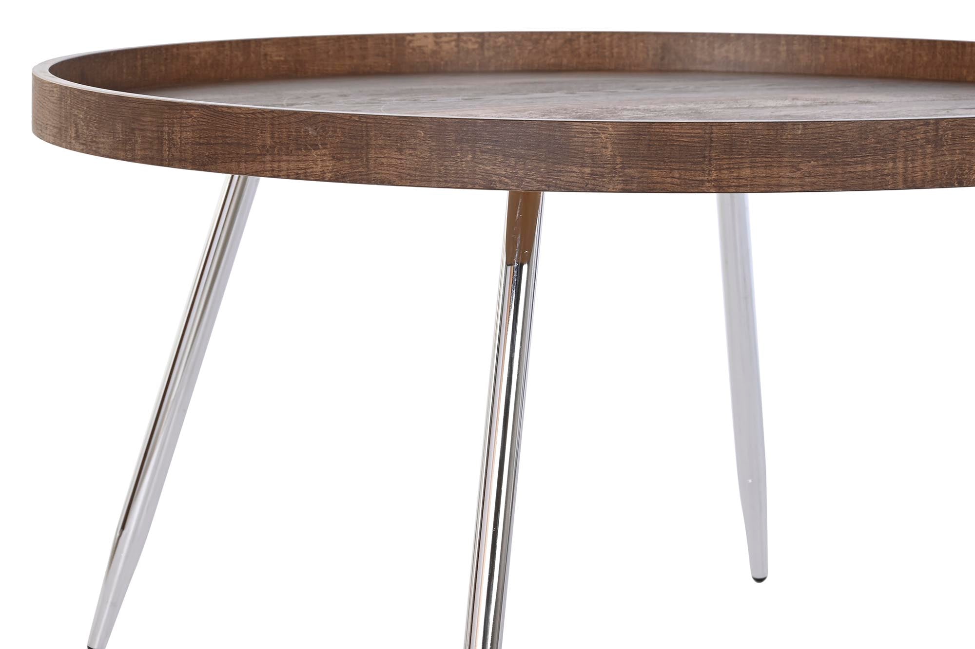 Mesa Centro Acero Mdf 78X78X41,5 Marron
