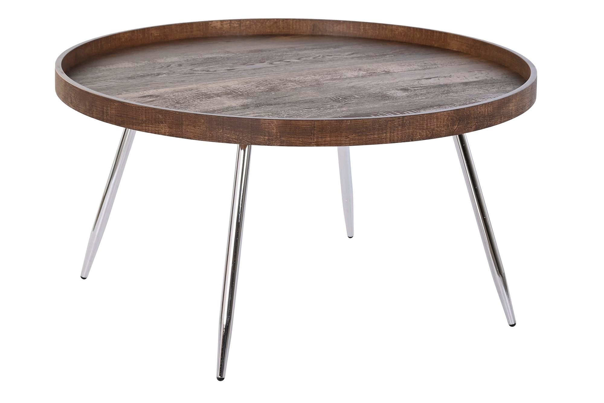Mesa Centro Acero Mdf 78X78X41,5 Marron