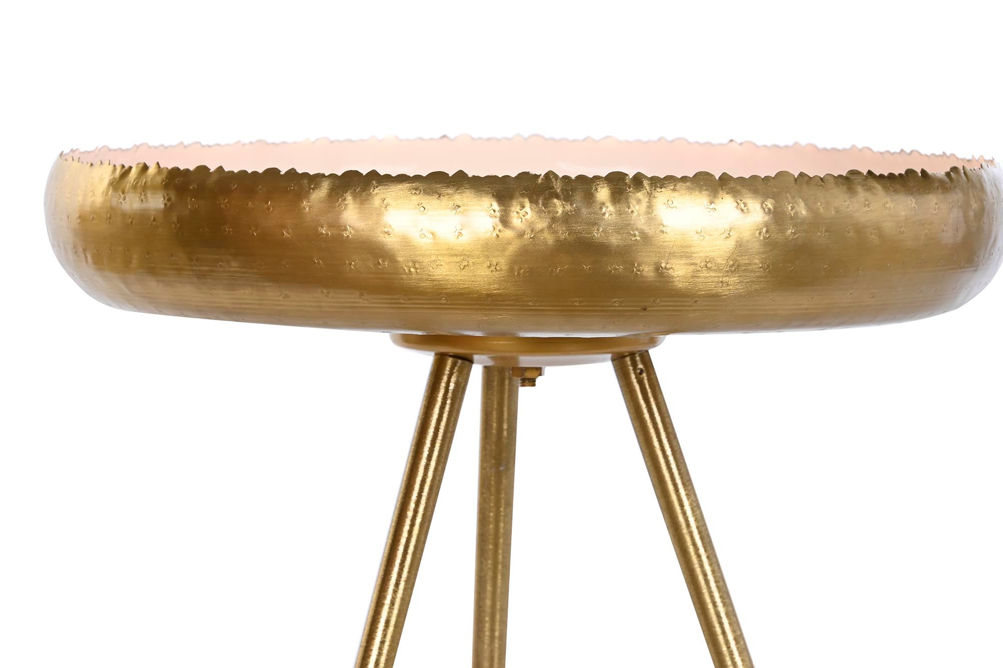 Mesita Auxiliar Aluminio 43X43X61 Lacado Rosa Palo
