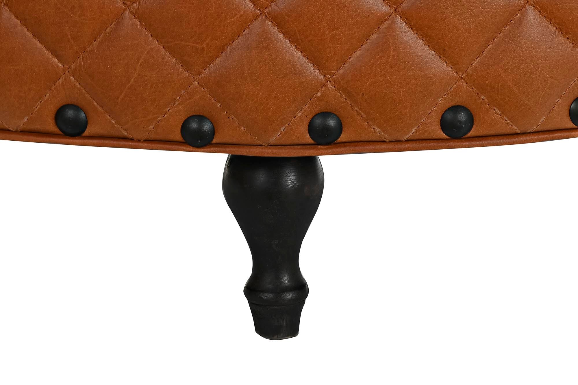 Reposapies Madera Piel 94X94X54 Marron