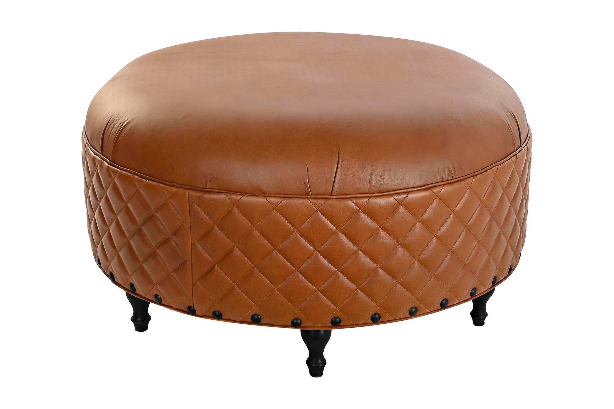 Reposapies Madera Piel 94X94X54 Marron