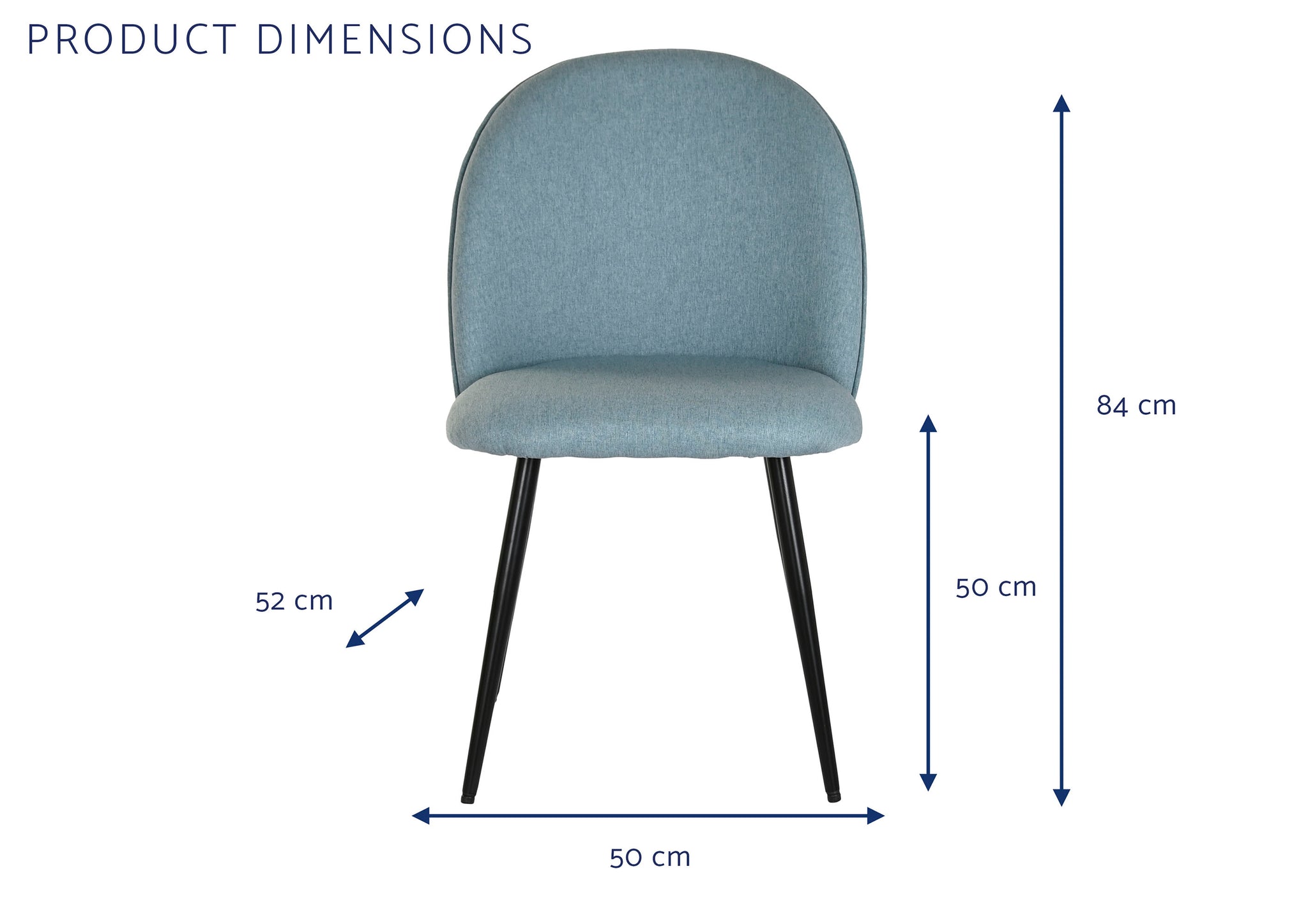 Silla Poliester Metal 50X52X84 Azul