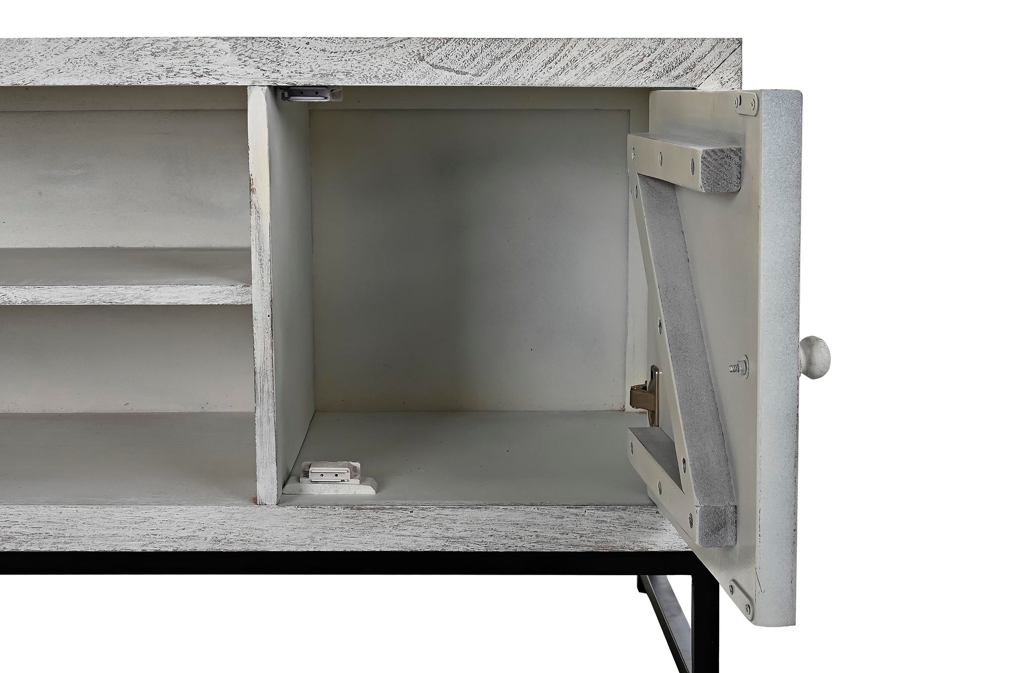Móvel de TV de metal Mango 130x40x55 Mandala Branco
