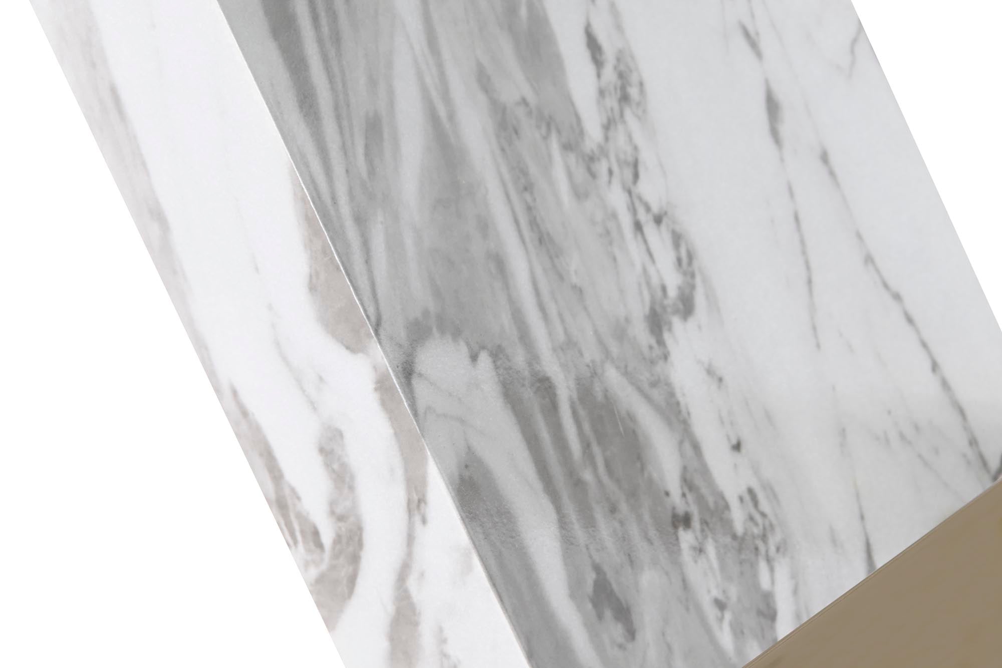 Consola Acero Cristal 120X40X75 Simil Marmol