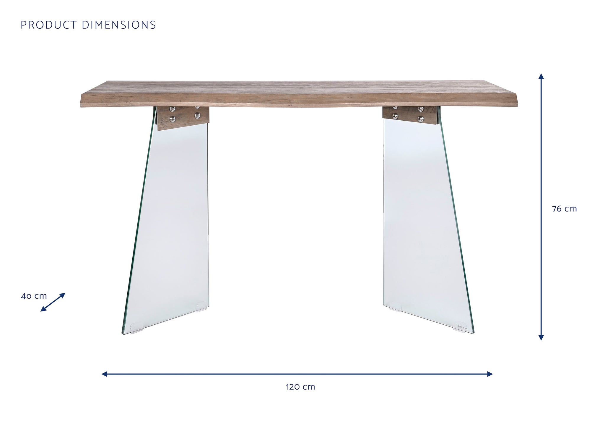 Console de vidro MDF 120X40X76 Cinza Claro