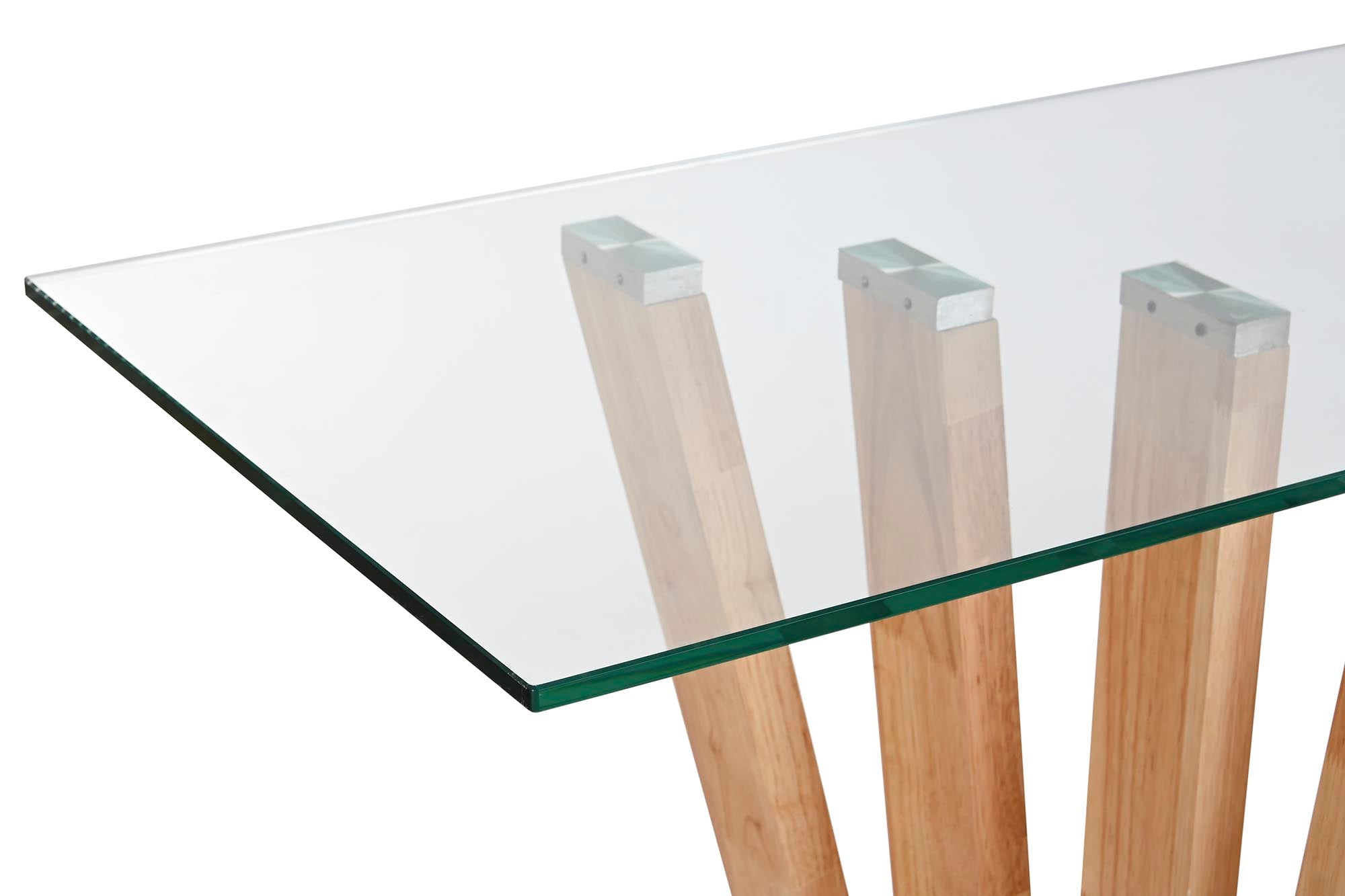 Consola Nogal Cristal 145X45X75 8 Mm, Natural